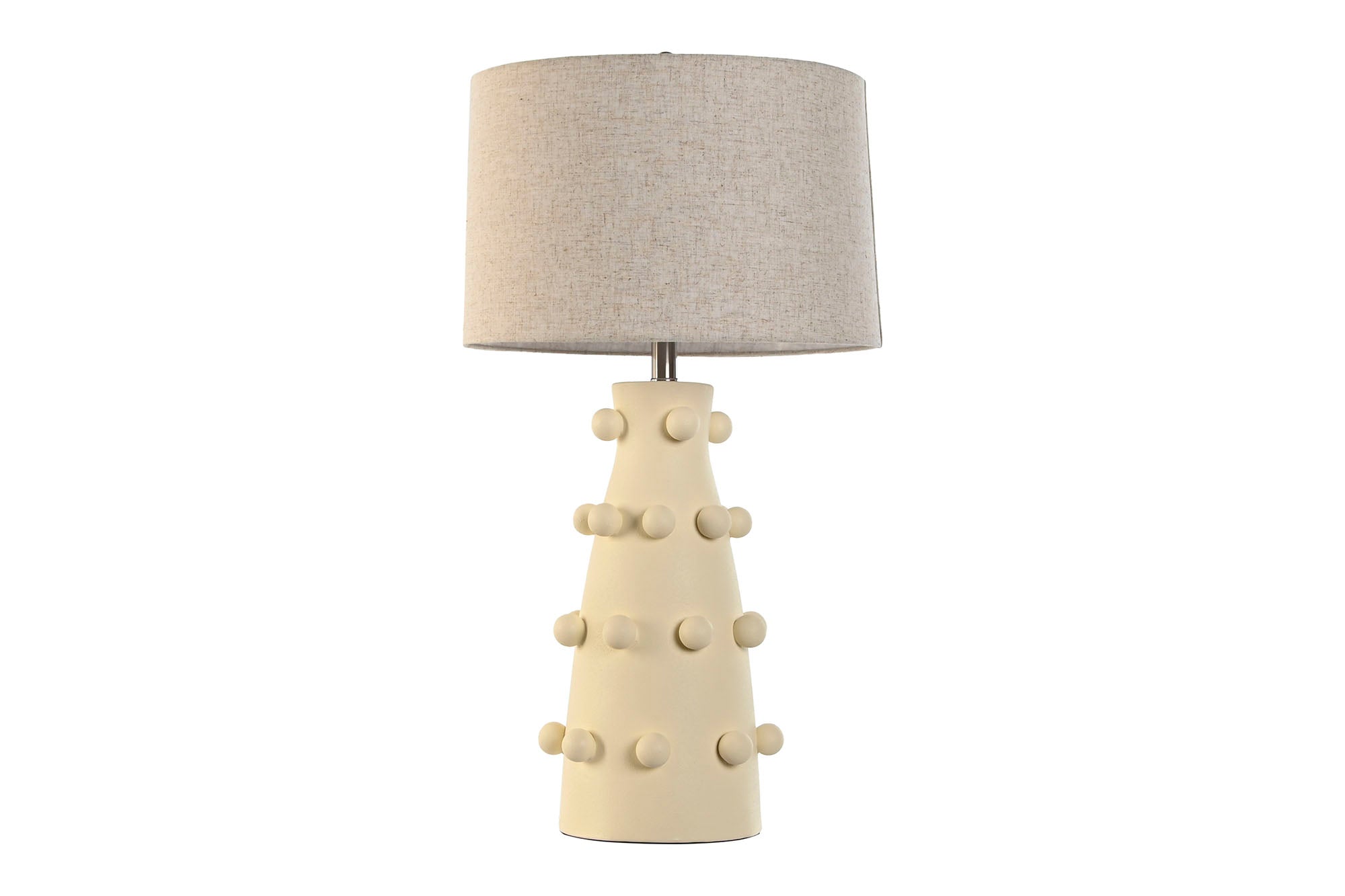 Linen Stoneware Table Lamp 40X40X76 Cream Balls