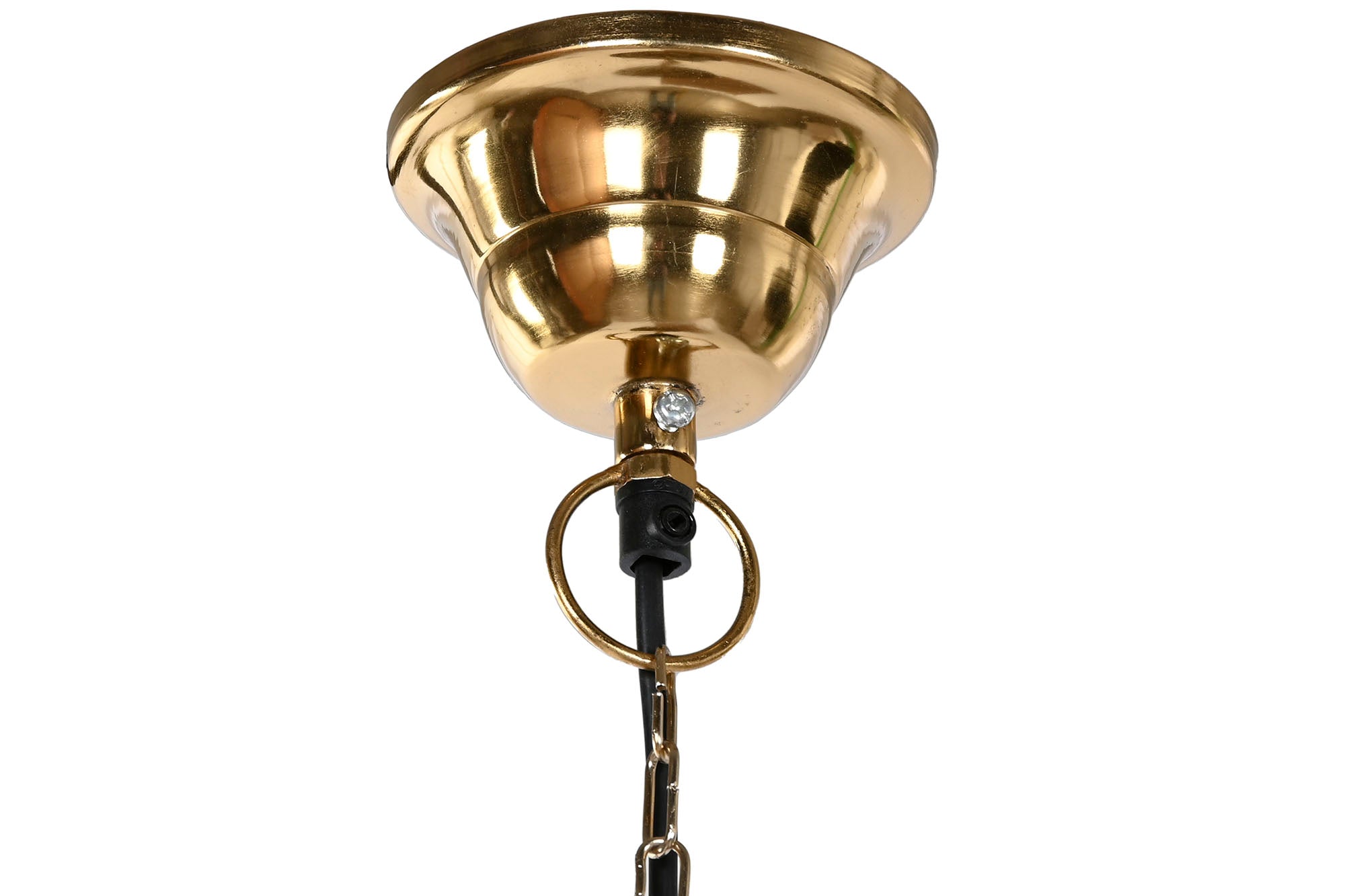 Lampara Techo Hierro 36X36X68 Desgastado Dorado