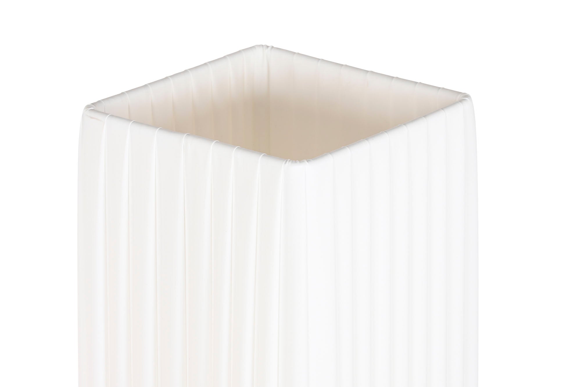 Lampara Pie Hierro Pe 14X14X120 Plisado Blanco