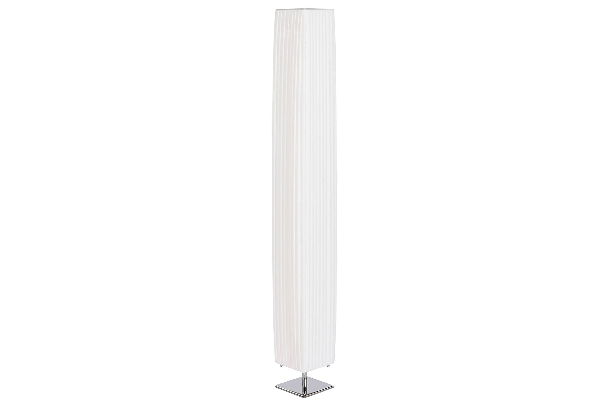 Lampara Pie Hierro Pe 14X14X120 Plisado Blanco