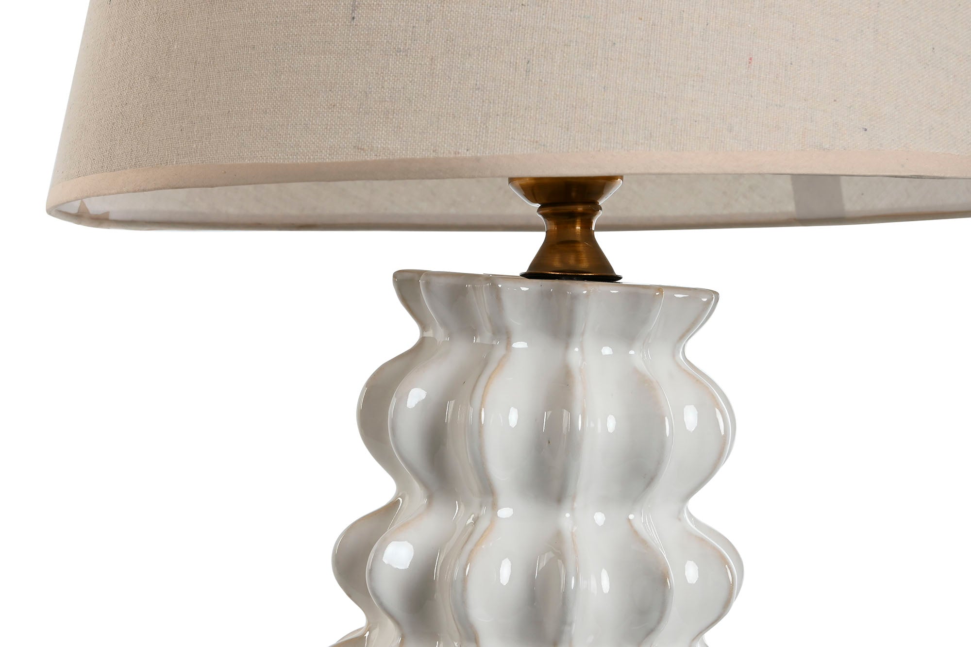 Lampara Sobremesa Porcelana Algodon 40X40X65