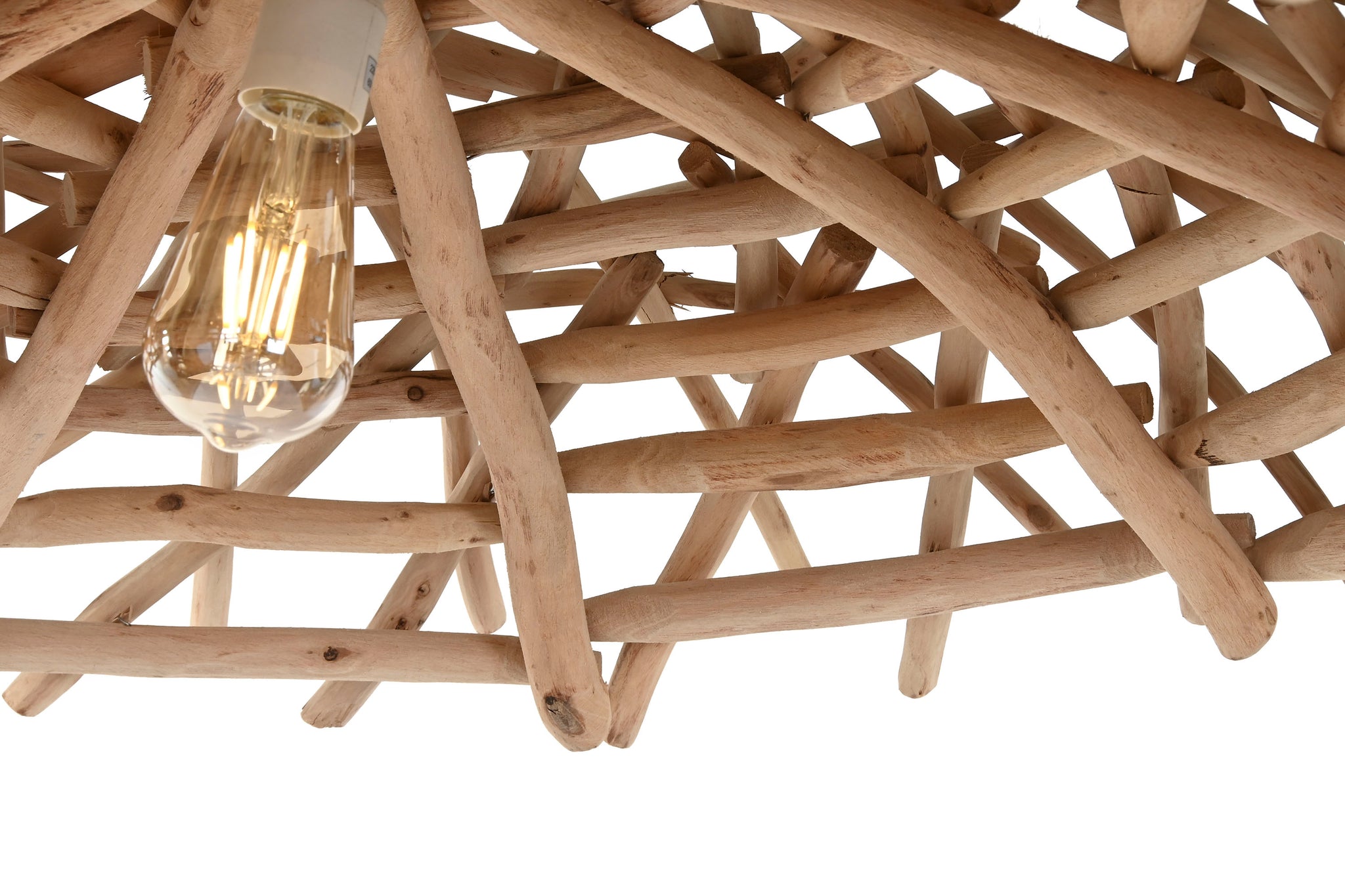 Lampara Techo Eucalipto 100X100X18 Natural