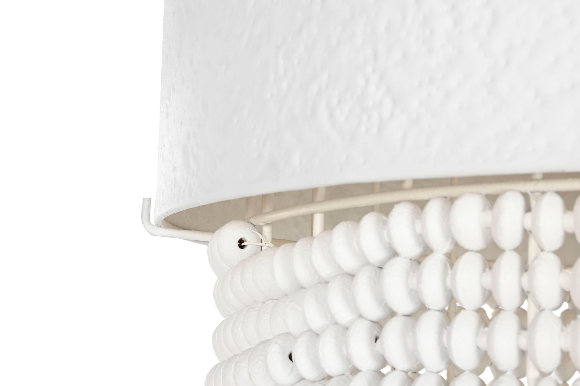 Lampara Techo Hierro Madera 51X60X69 Blanco