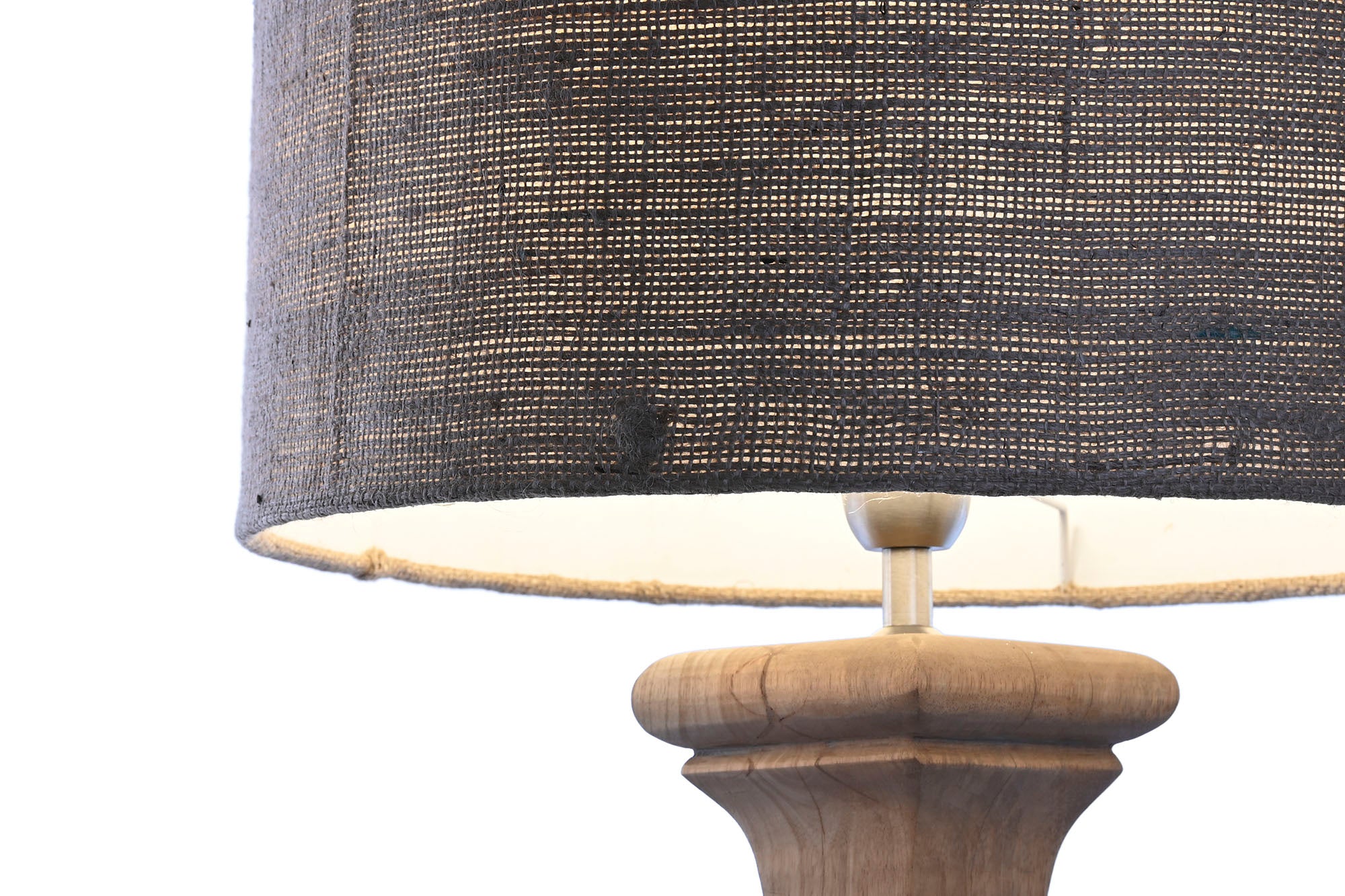 Jute Wood Table Lamp 41x41x82 Carved