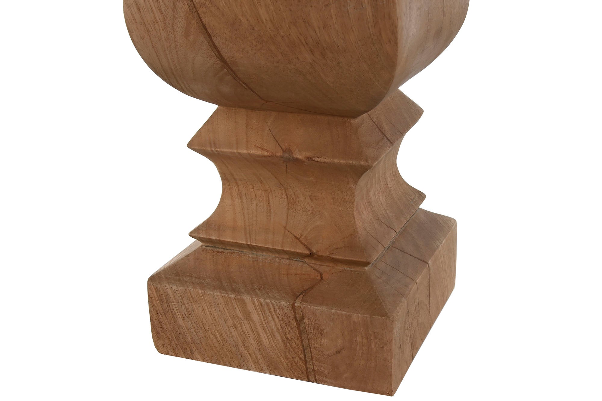 Jute Wood Table Lamp 41x41x82 Carved
