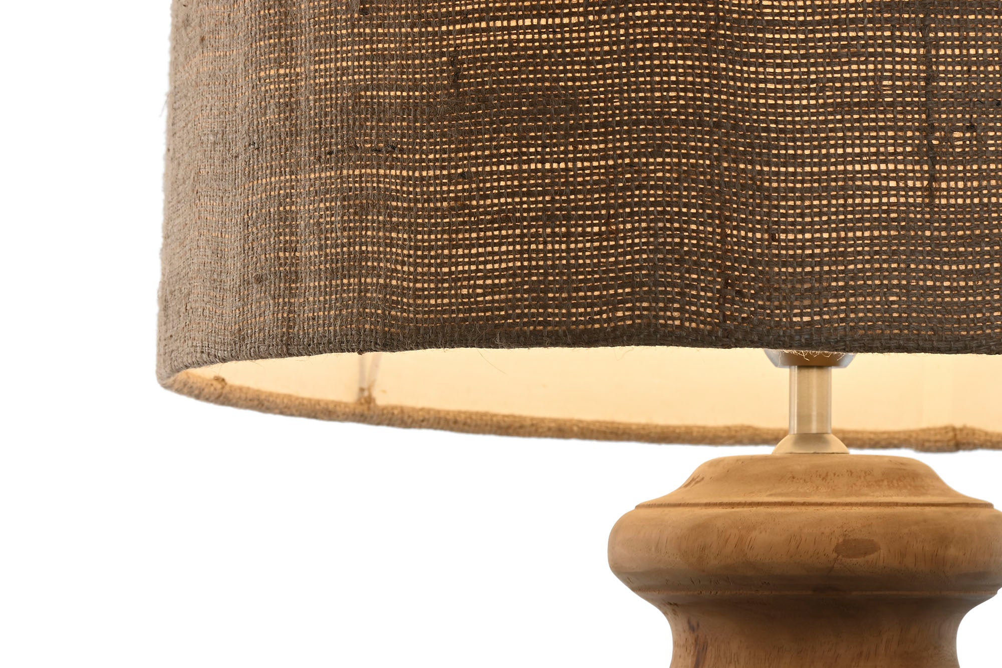 Jute Wood Table Lamp 47x47x87 Carved