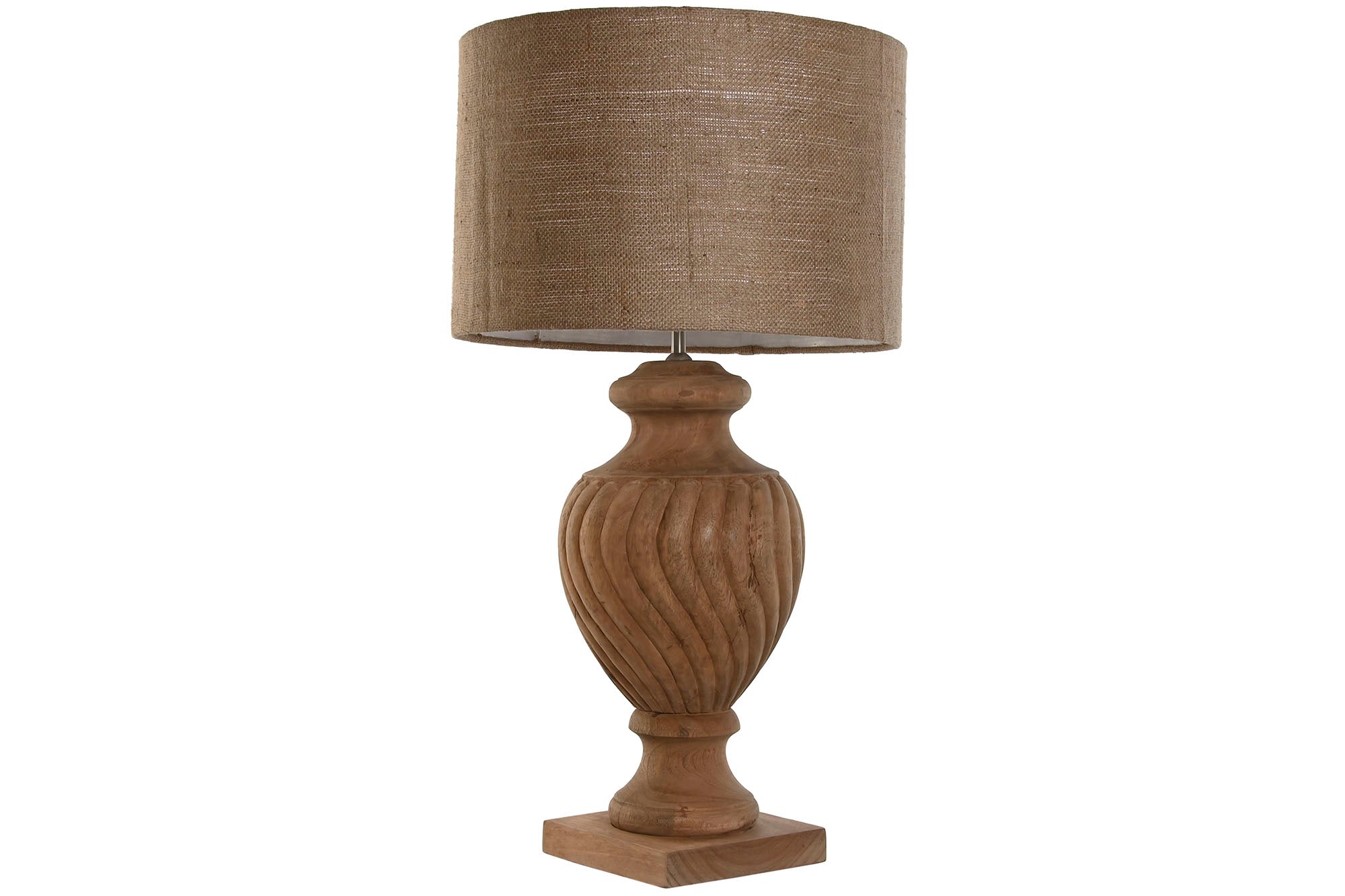 Jute Wood Table Lamp 47x47x87 Carved