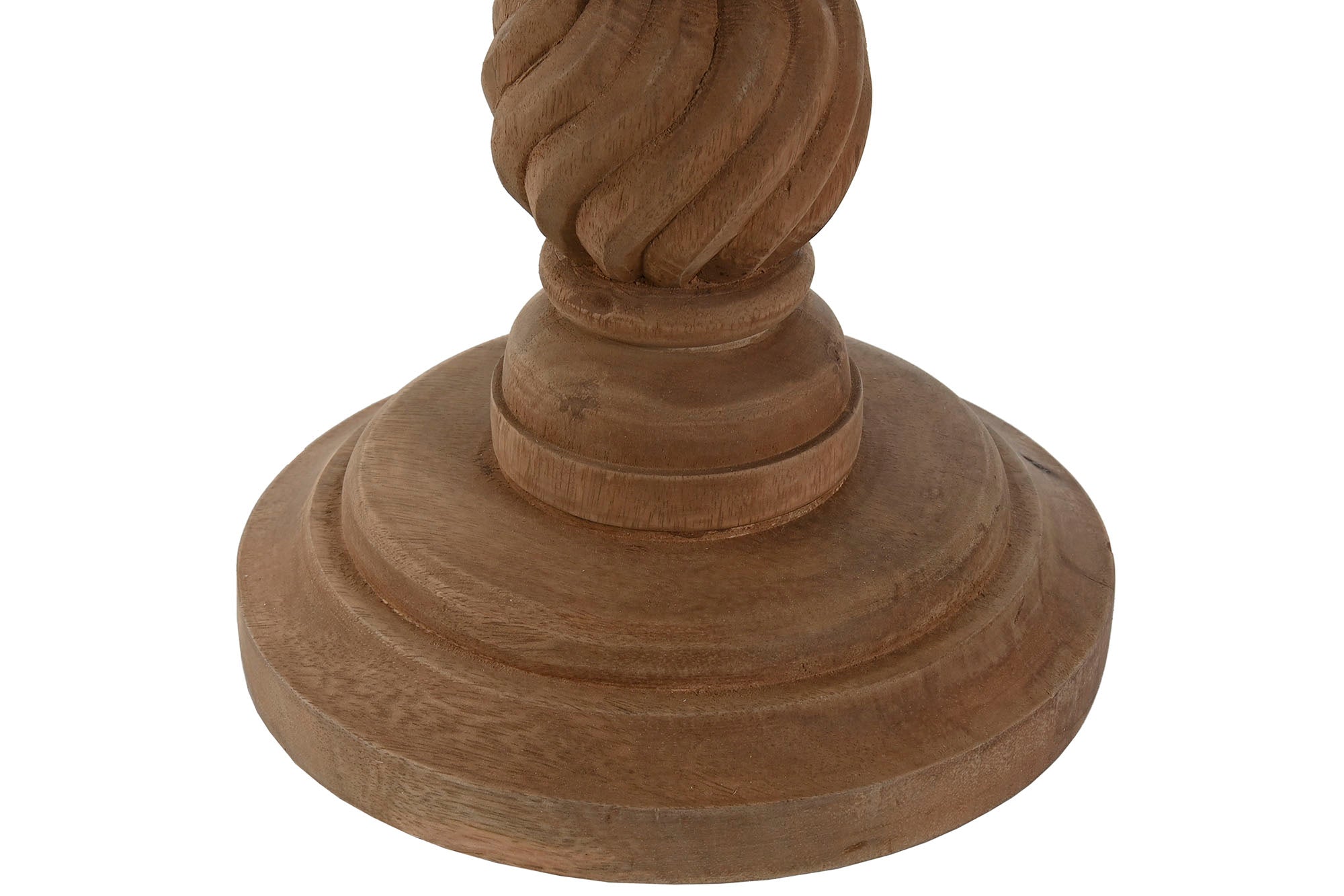 Lampara Sobremesa Madera Yute 41X41X91 Tallada