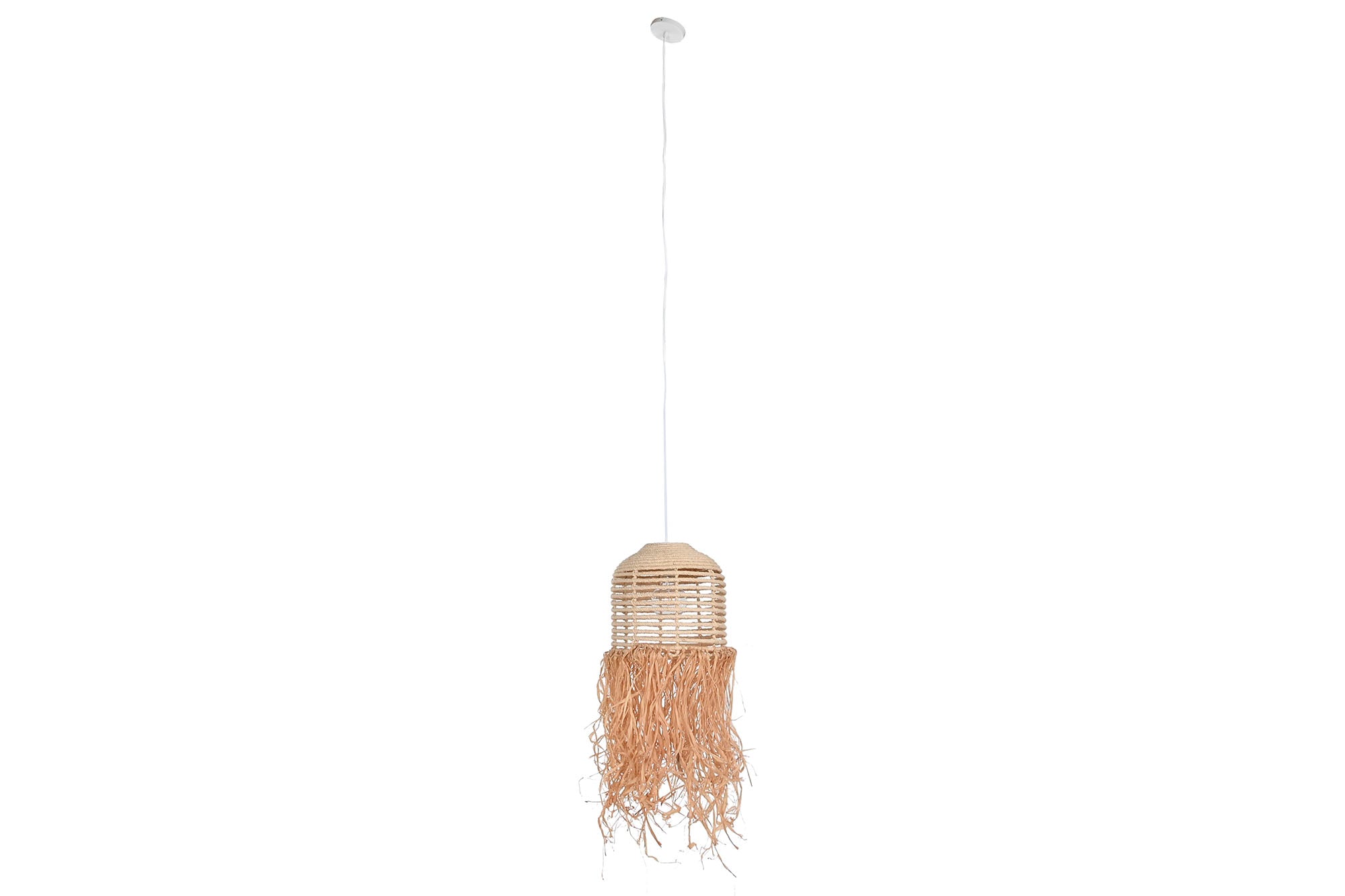 Lampara Techo Ratan 30X30X65 Hecha A Mano Natural