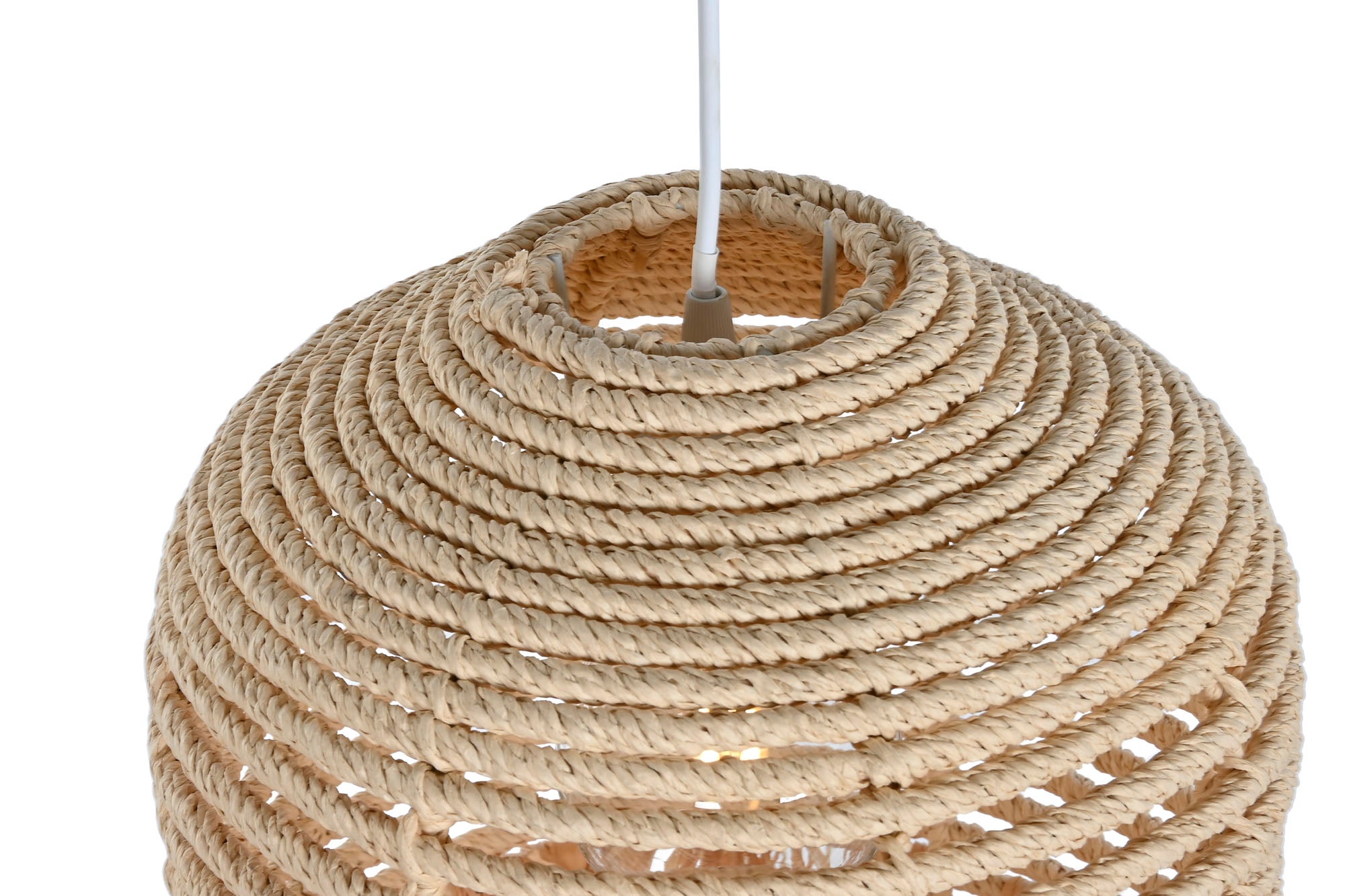 Lampara Techo Ratan 30X30X65 Hecha A Mano Natural