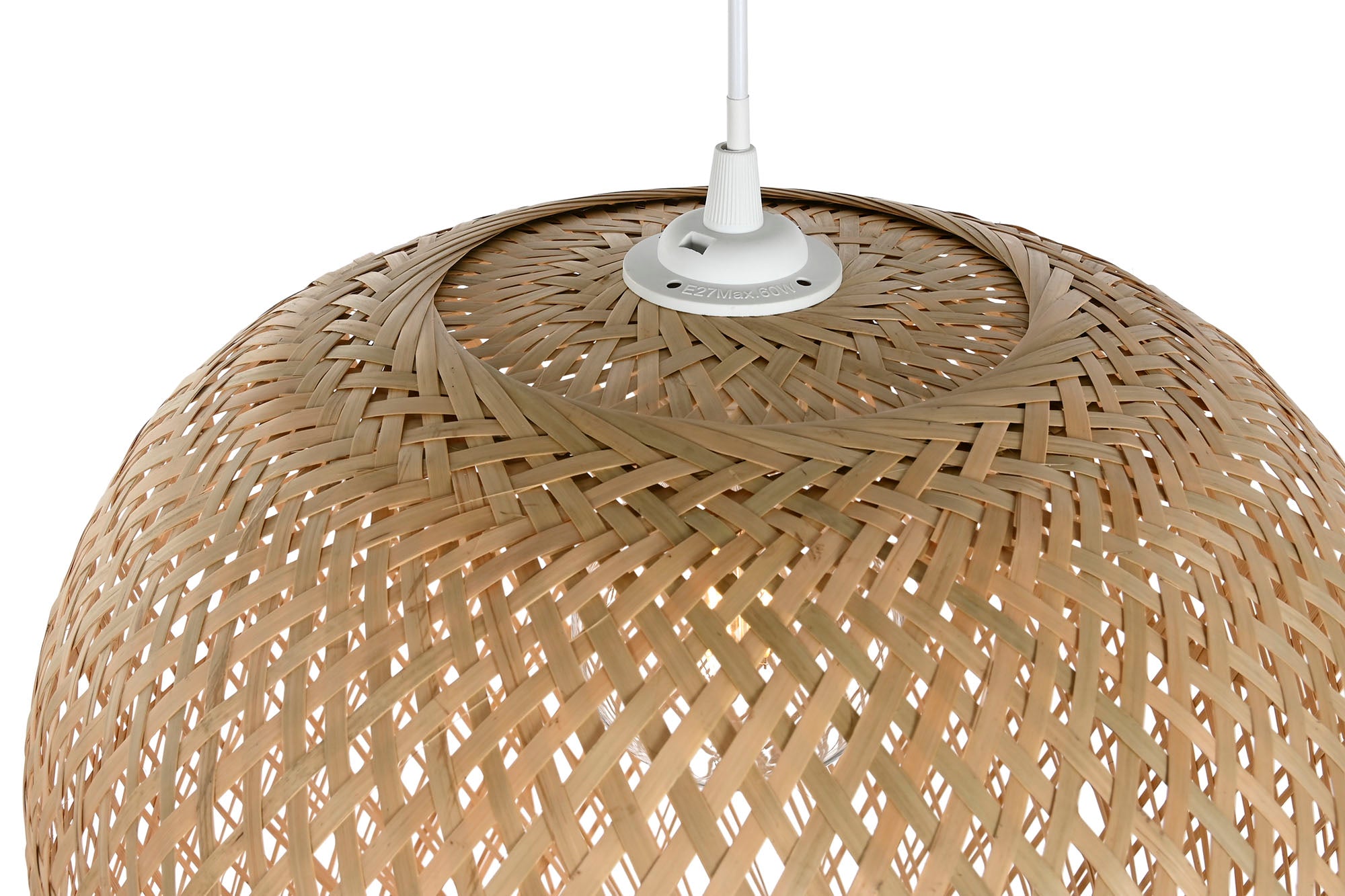Lampara Techo Ratan 40X40X70 Hecha A Mano Natural