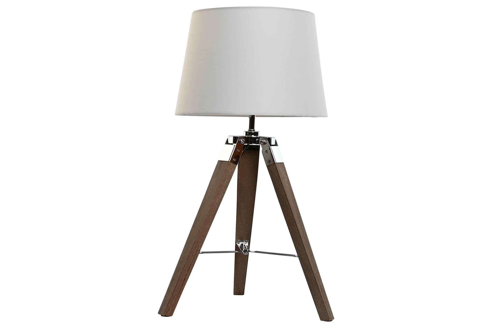 Lampara Sobremesa Madera Algodon 36X36X60 Tripode