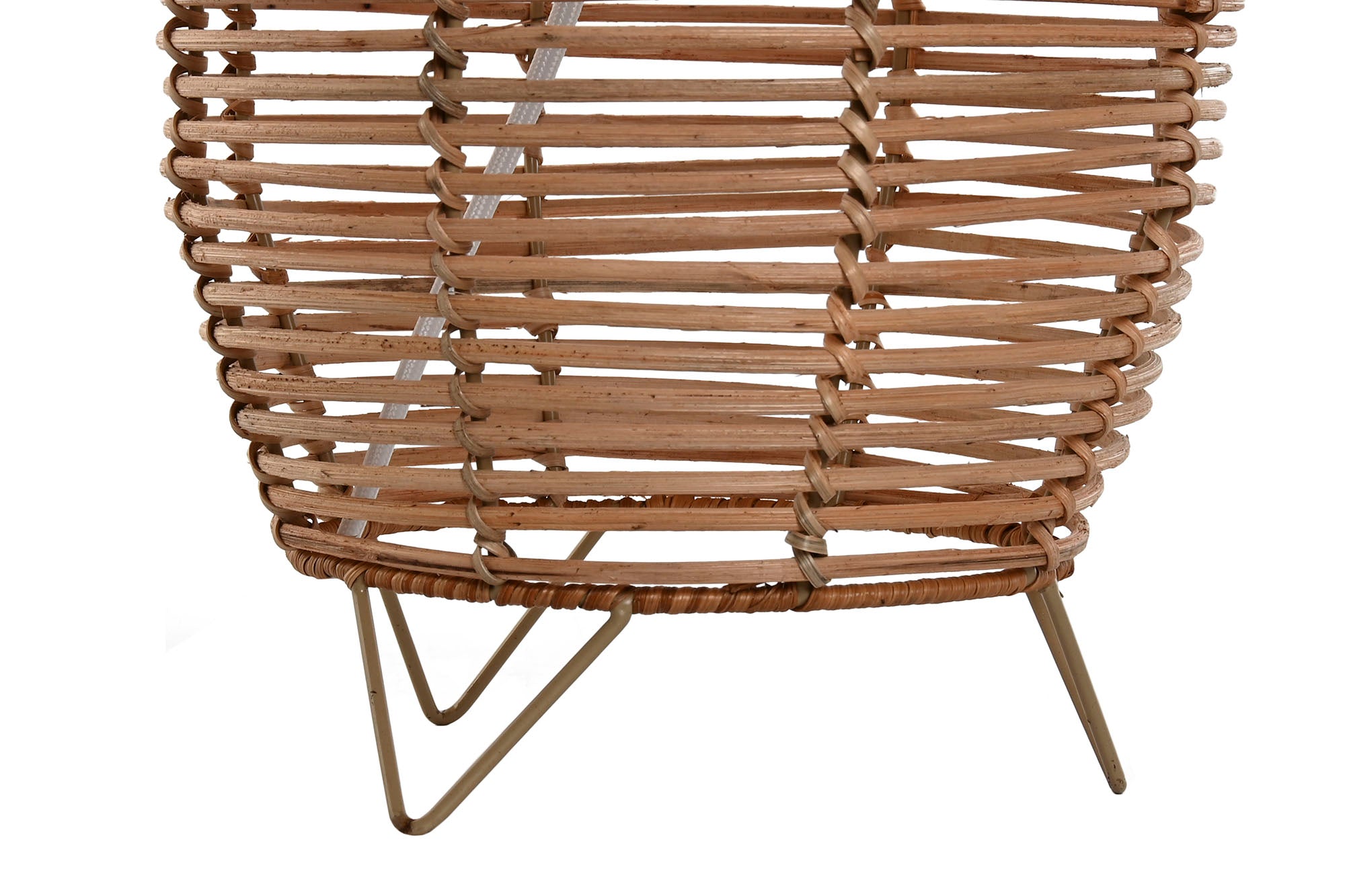 Luminária de chão de metal rattan 23x23x65 marrom natural