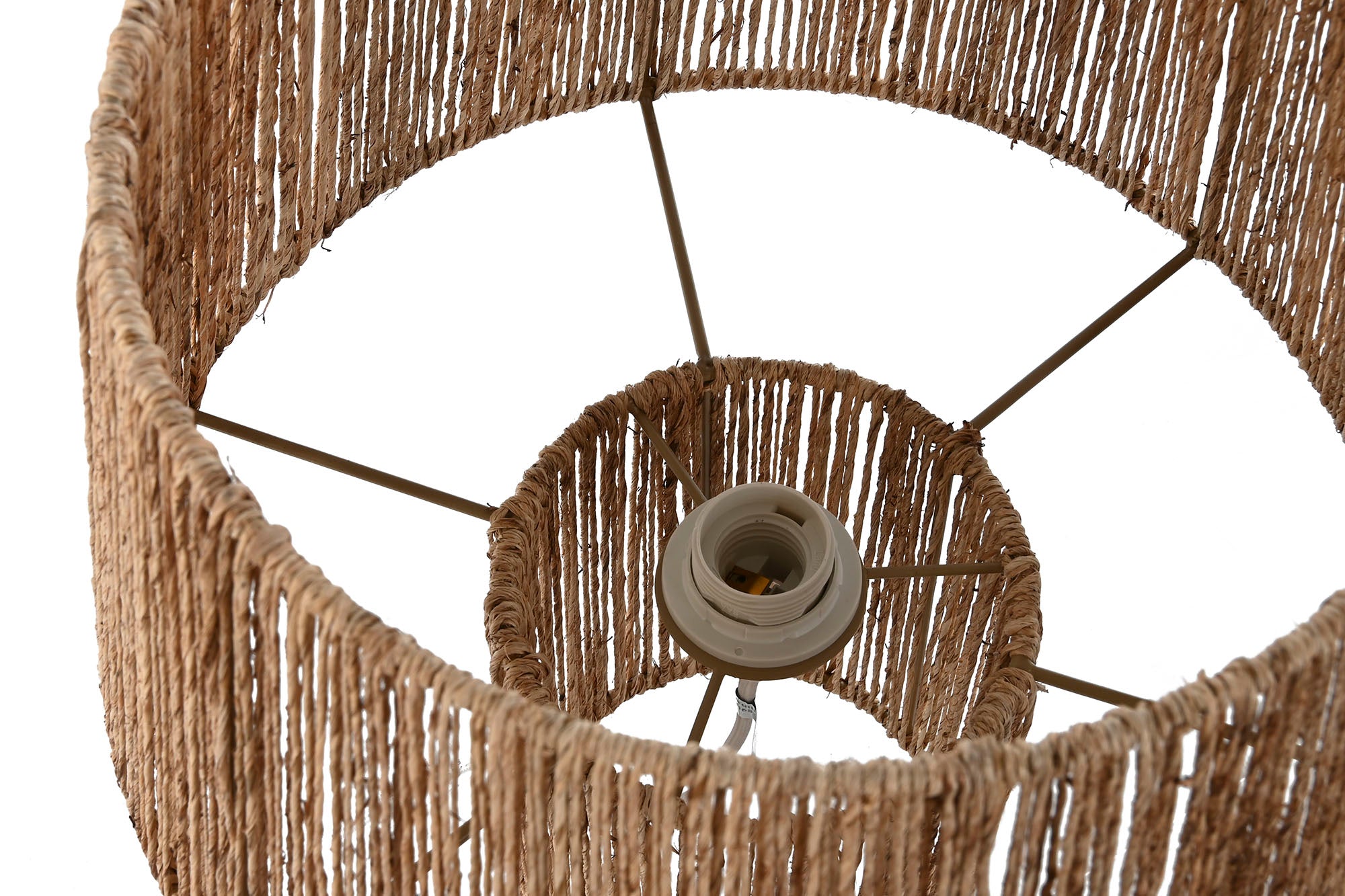 Lampara Sobremesa Yute Metal 37X37X42 Natural