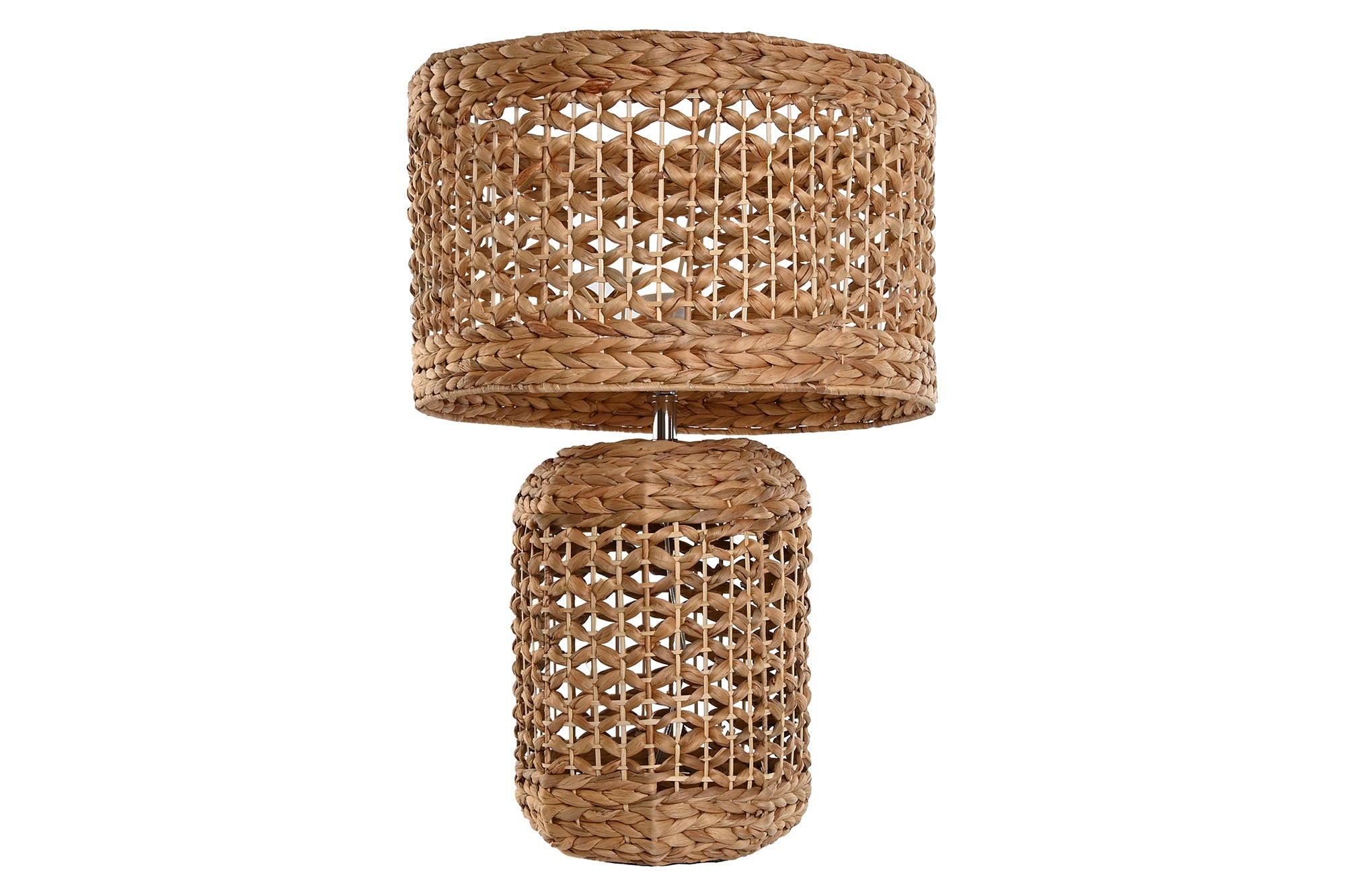 Lampara Sobremesa Fibra Metal 42X42X59 Natural