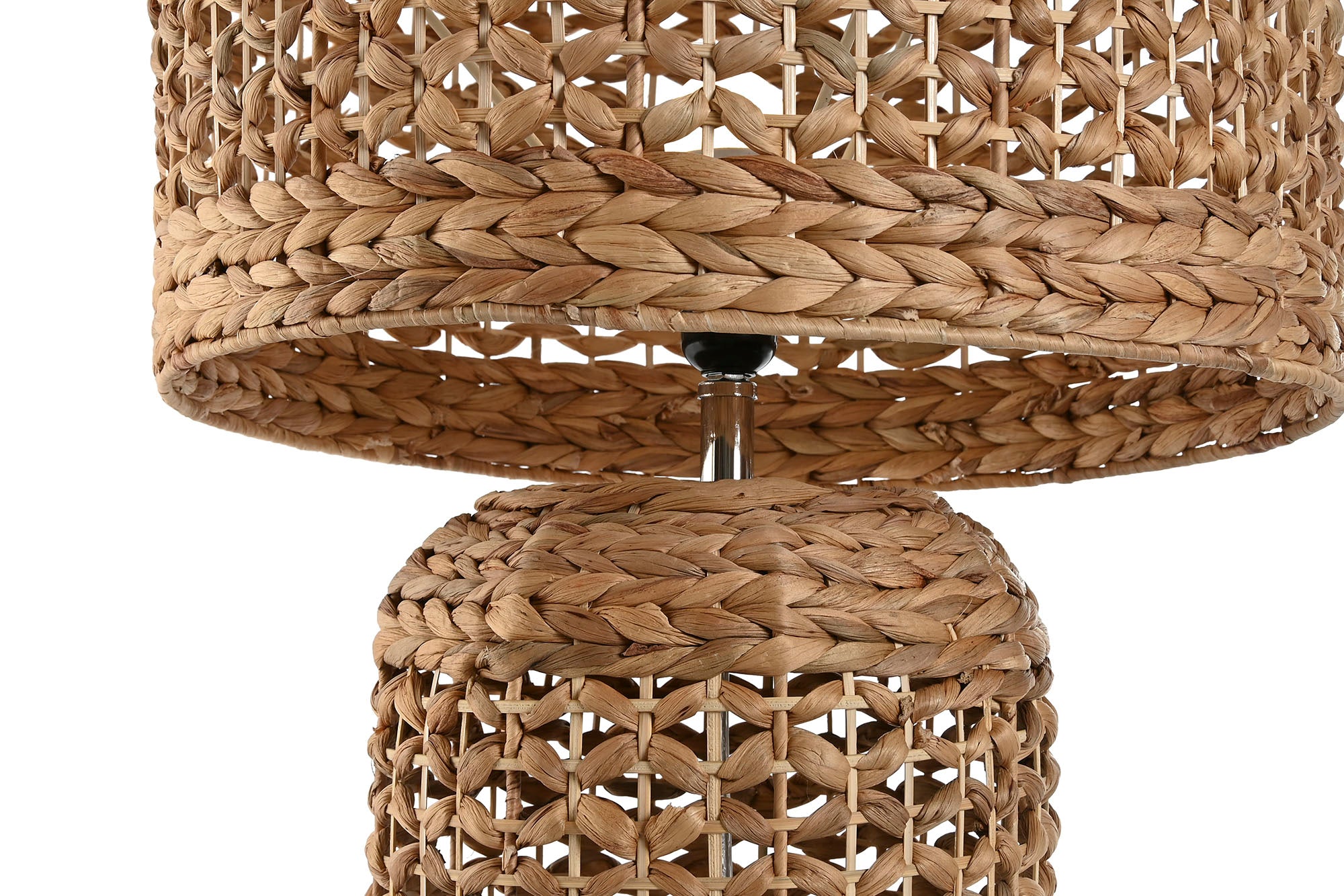 Lampara Sobremesa Fibra Metal 42X42X59 Natural
