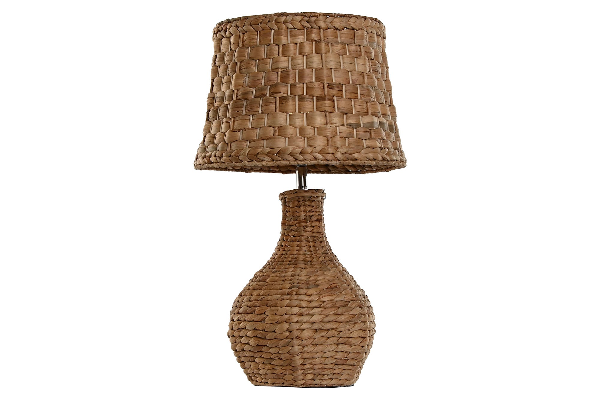 Lampara Sobremesa Fibra Metal 38X38X66 Natural