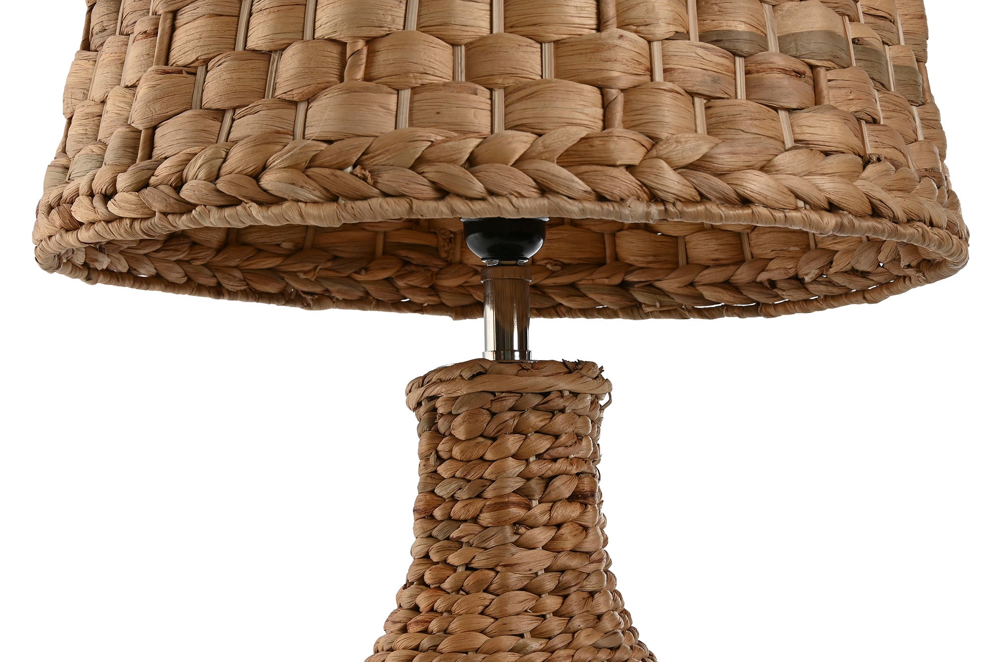 Lampara Sobremesa Fibra Metal 38X38X66 Natural