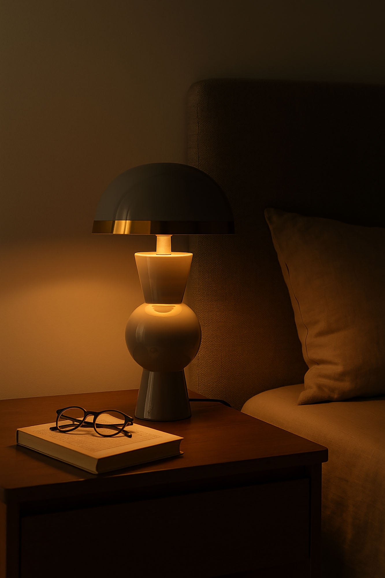 Lampara Sobremesa Metal 26X26X47,5 Gris