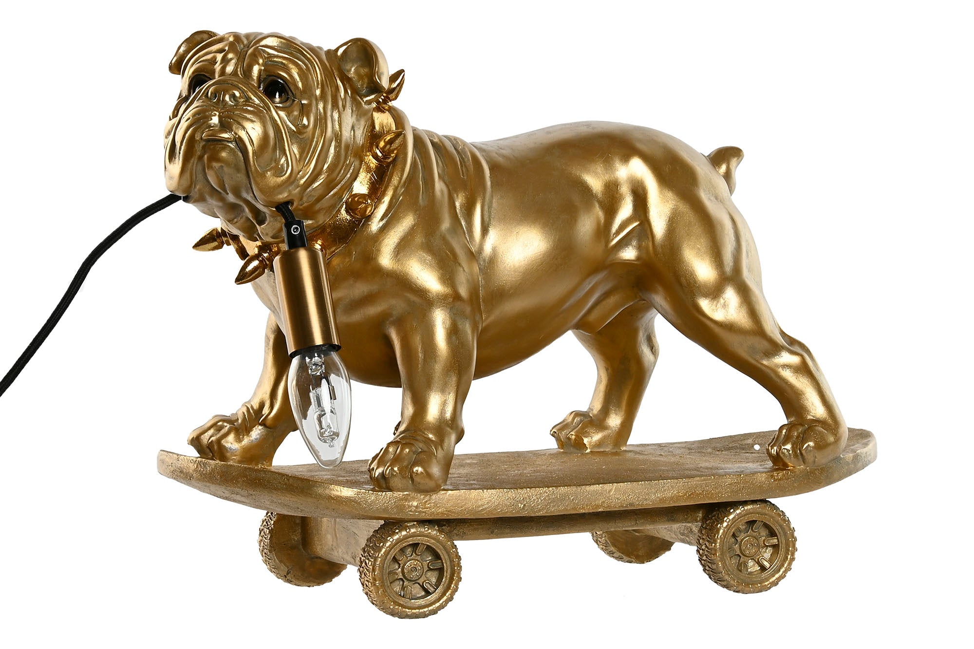 Lampara Sobremesa Resina 45X23X34 Bulldog Dorado