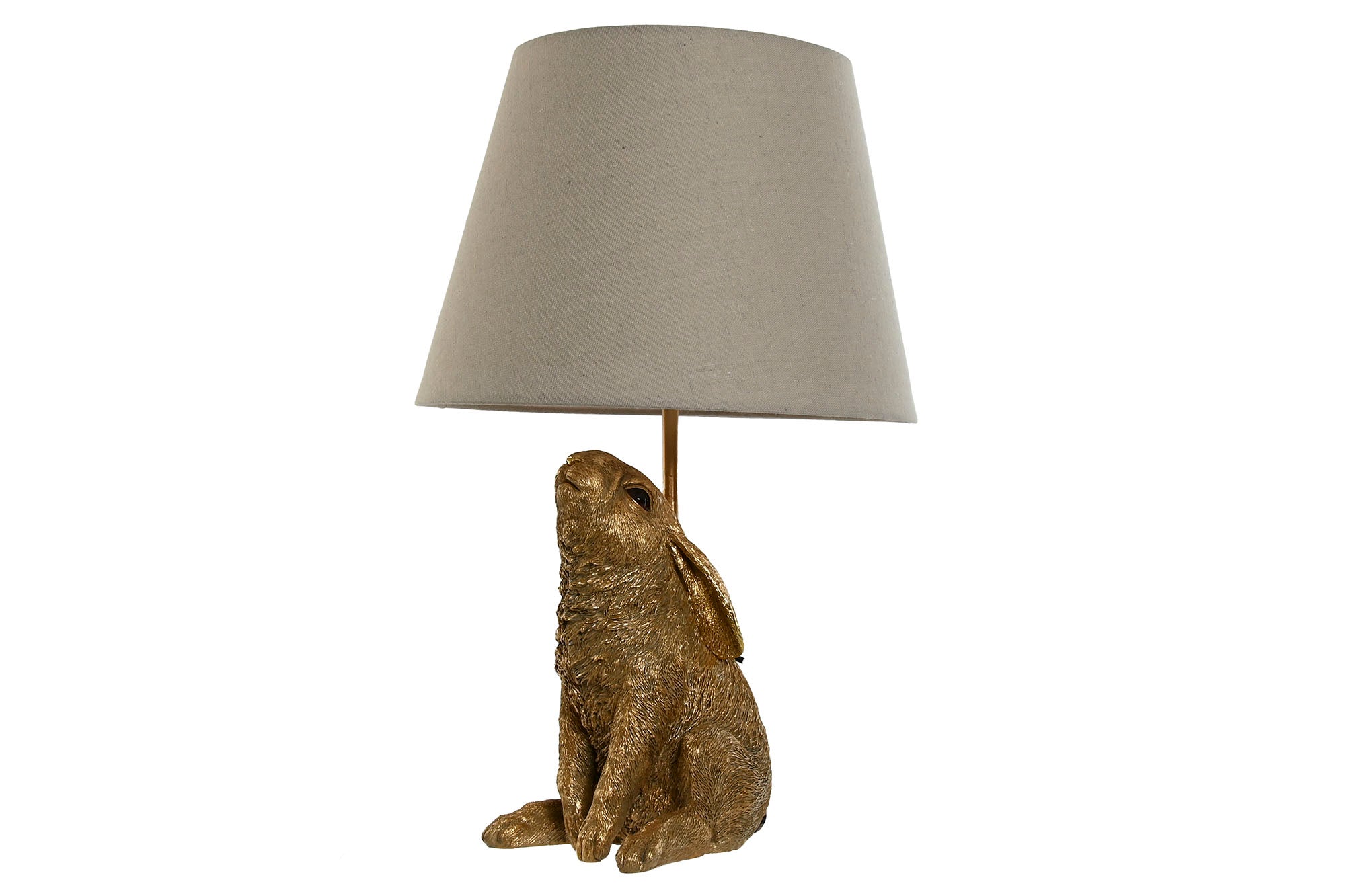 Lampara Sobremesa Resina 30X30X58 Conejos Dorado
