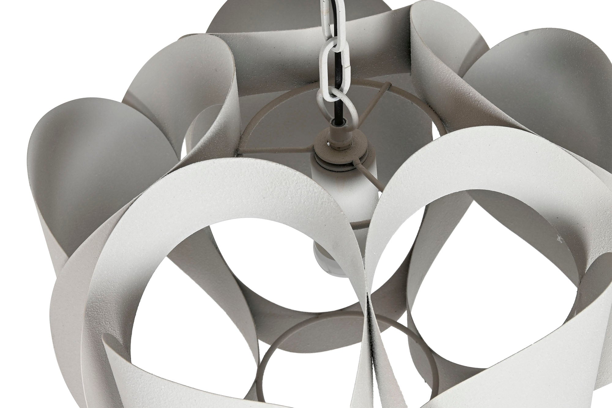 Lampara Techo Metal 42X42X36 Rugoso Beige