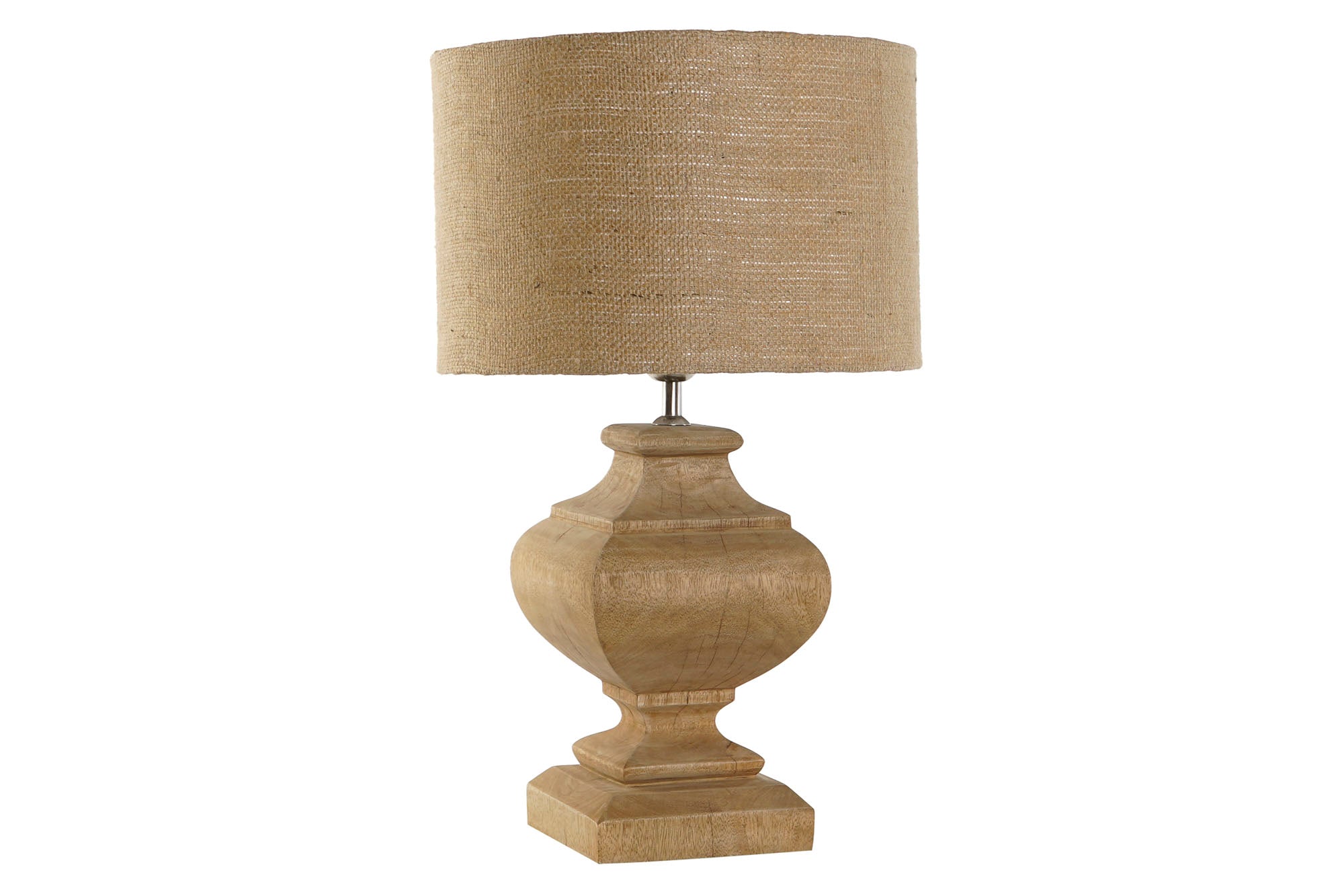 Lampara Sobremesa Madera Yute 36X36X58 Natural