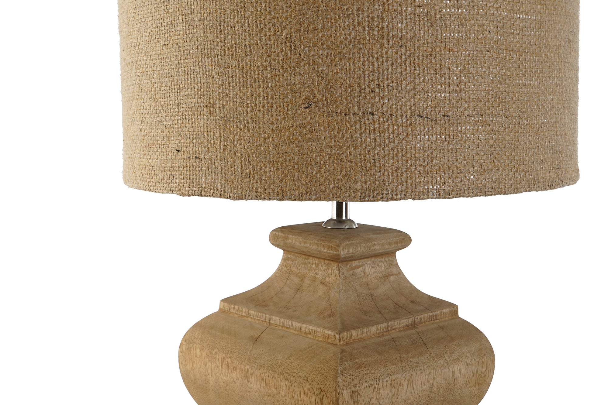 Lampara Sobremesa Madera Yute 36X36X58 Natural