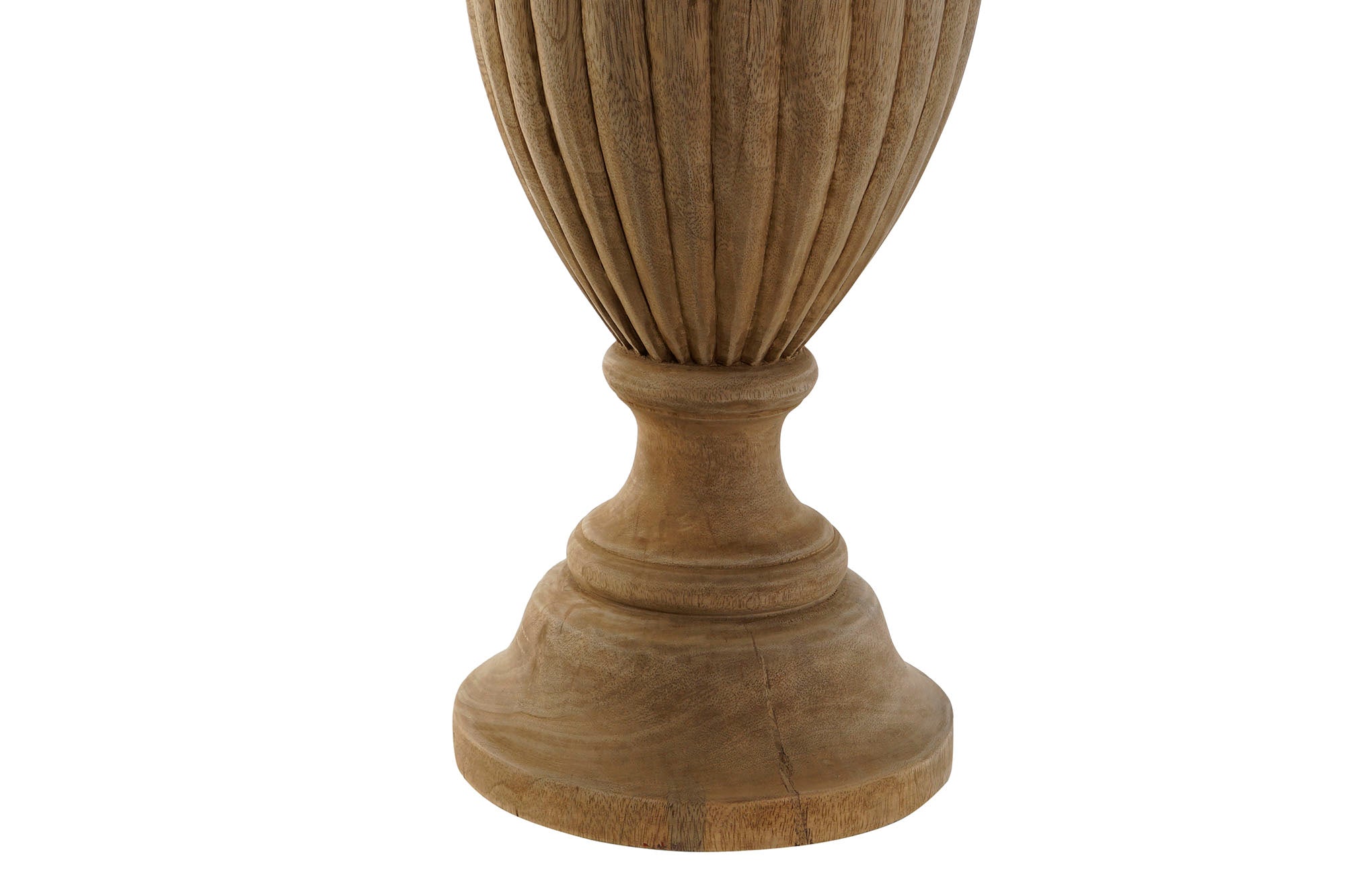 Lampara Sobremesa Madera Yute 44X44X91 Tallado