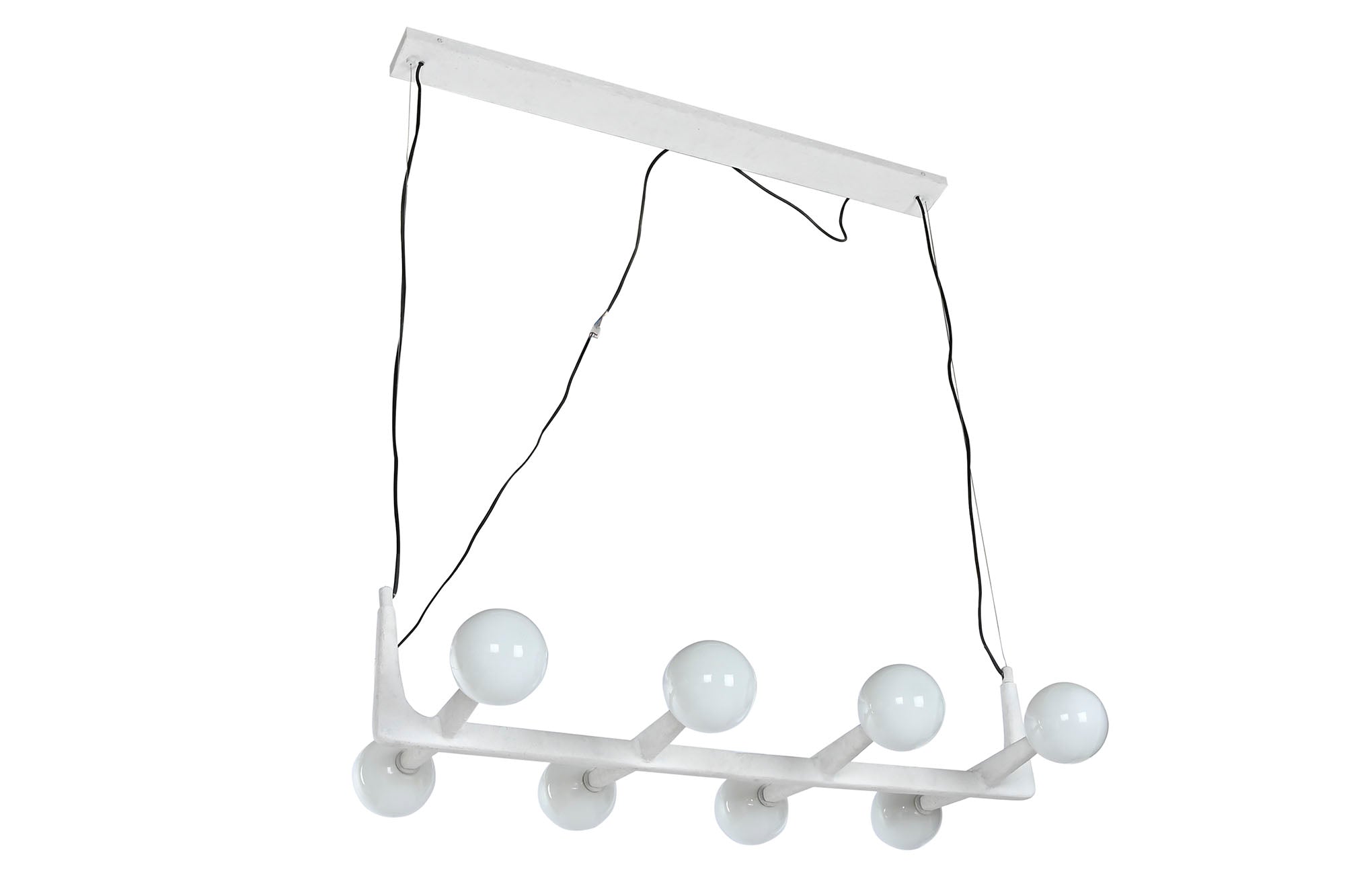 Lampara Techo Metal Cristal 110X45X120 Bola Blanco