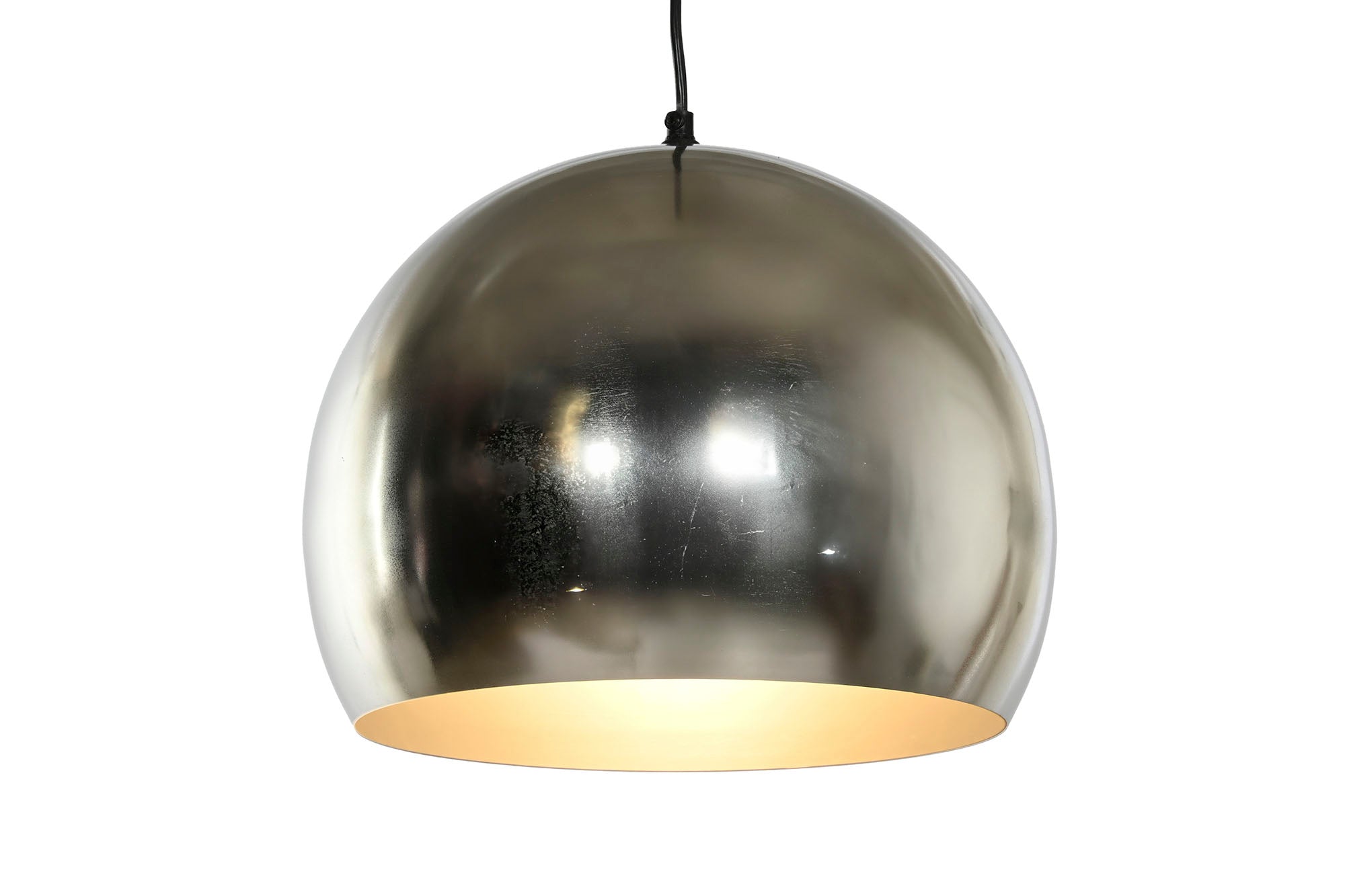 Luminária de teto de metal 32x32x28 cromada prata