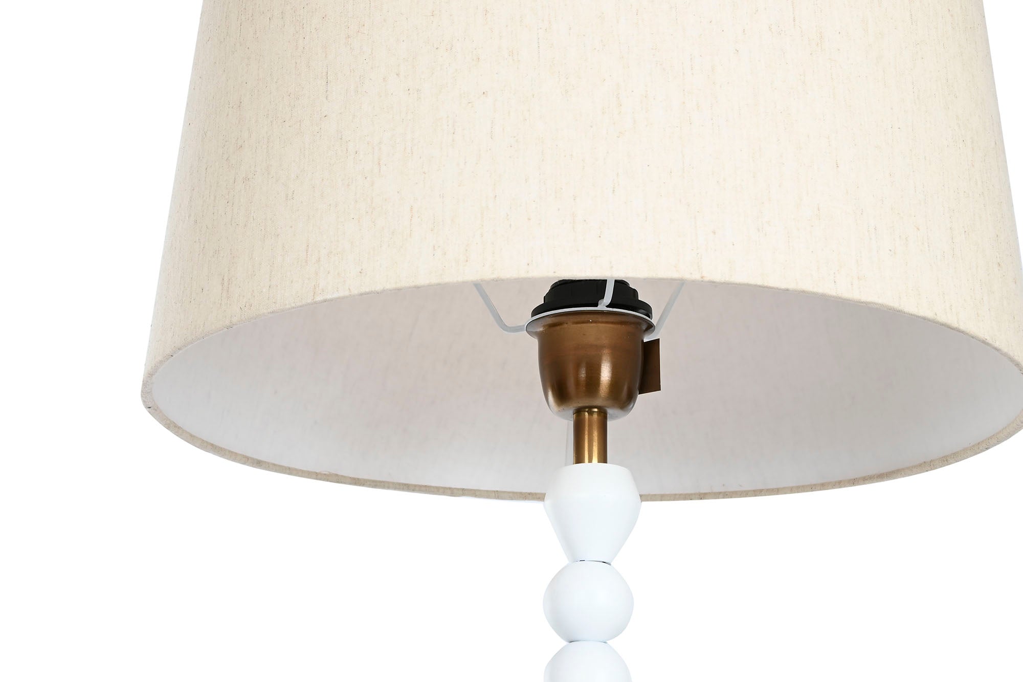 Lampara Pie Metal Mango 40X40X150 Blanco