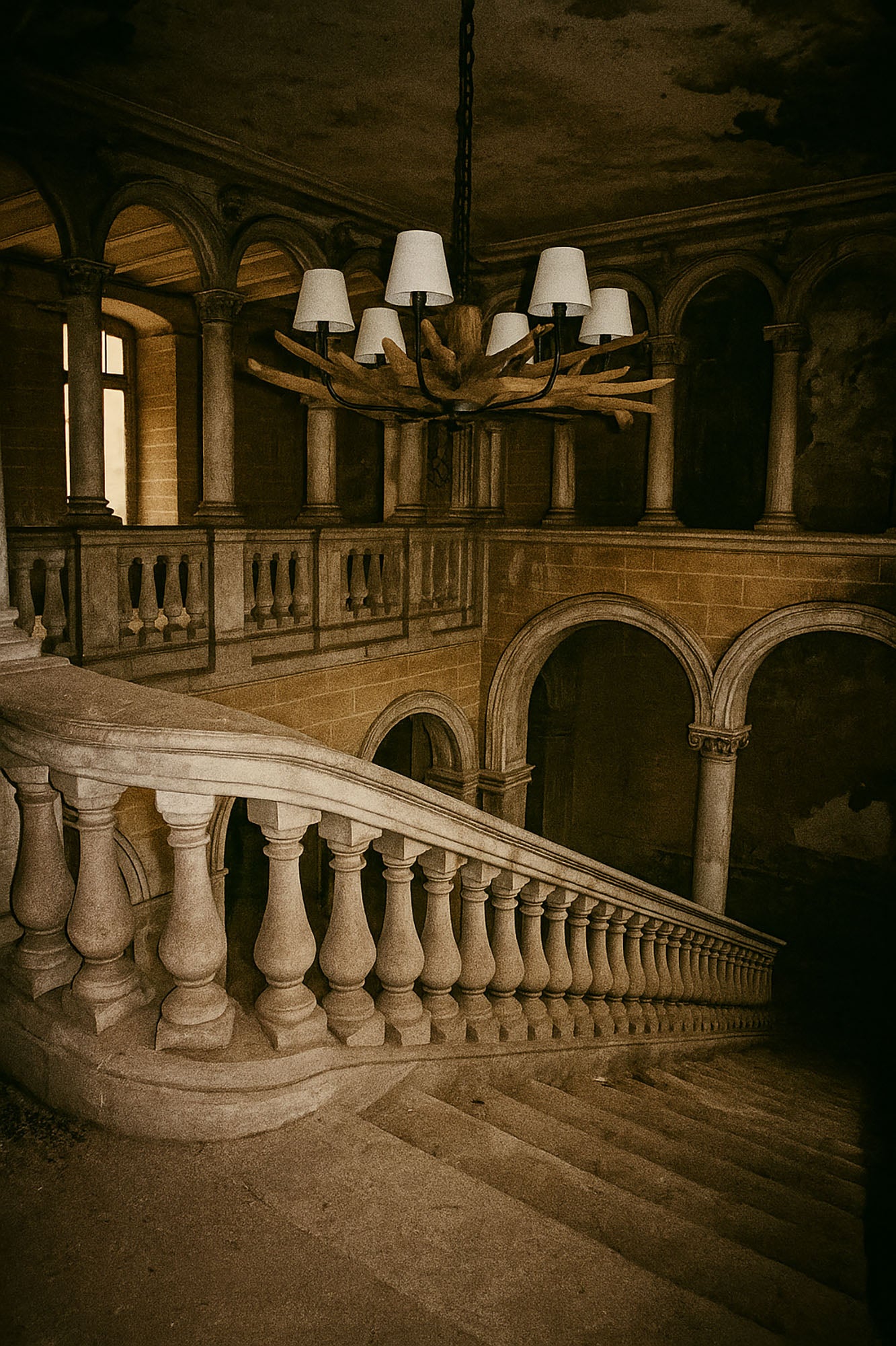 Luminária de Teto em Teca 130x130x35 6 Tons Crua