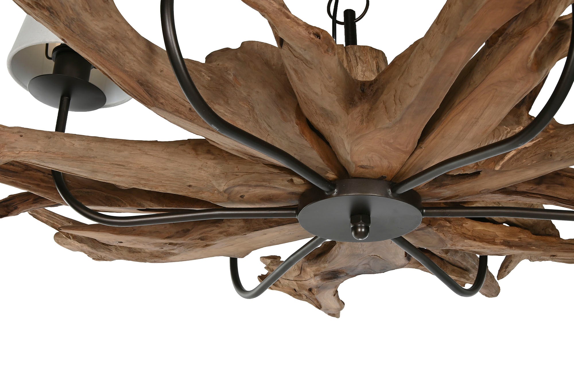 Luminária de Teto em Teca 130x130x35 6 Tons Crua