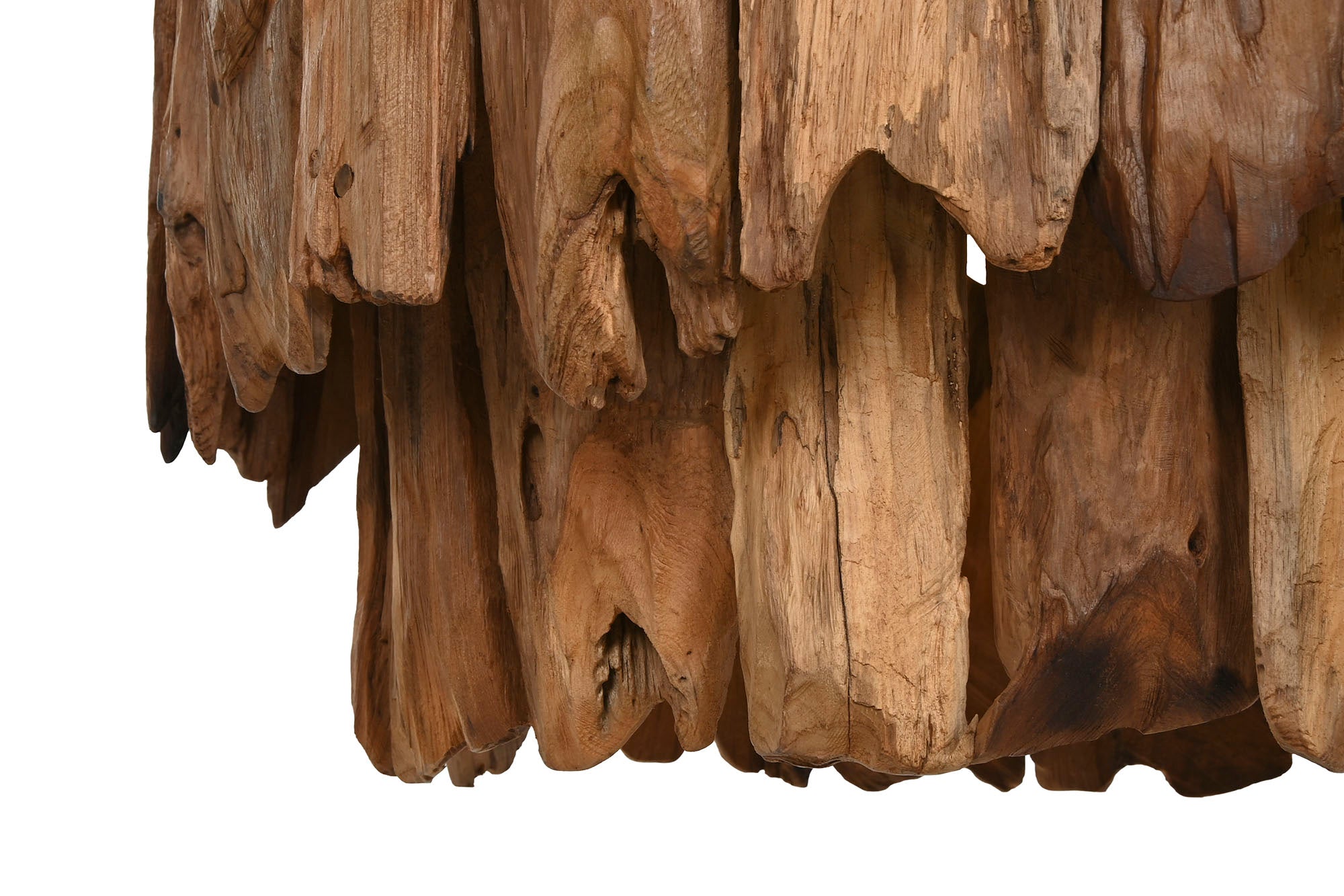 Luminária de teto em ferro teca 65x65x50 feita à mão