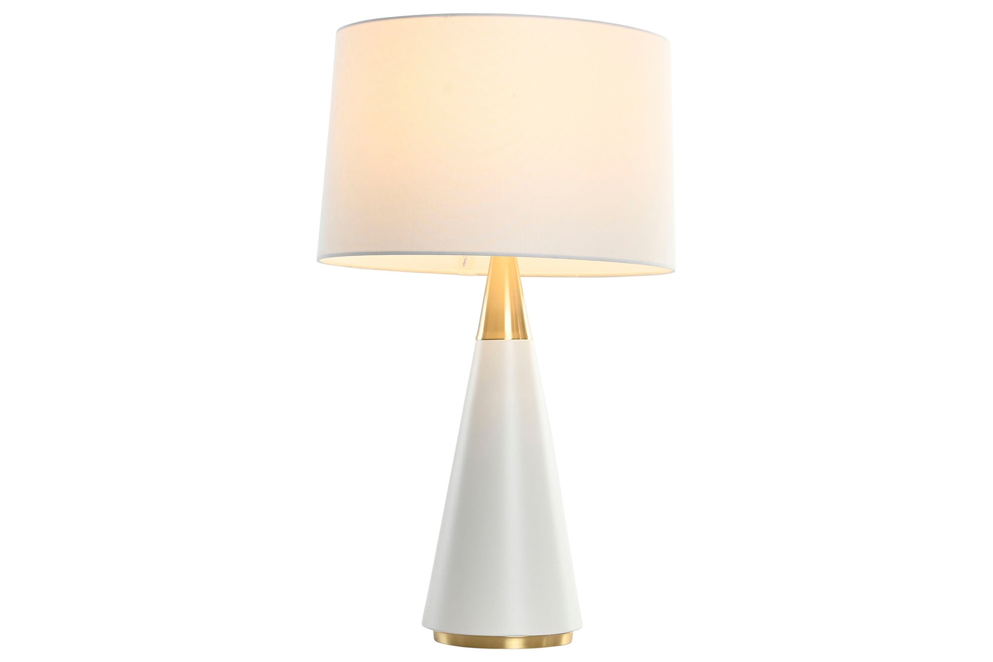 Lampara Sobremesa Ceramica Algodon 38X38X66 Blanco