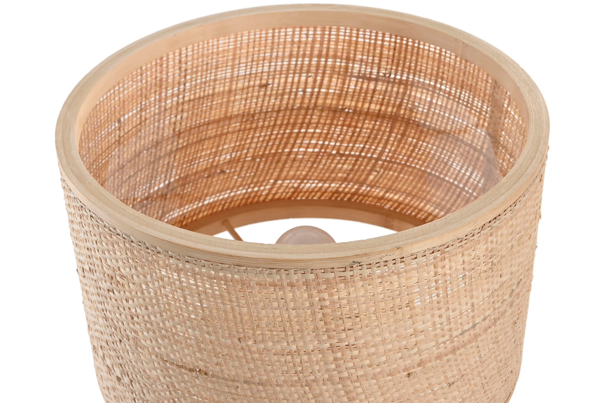 Lampara Sobremesa Bambu 28X28X38 Natural Marron