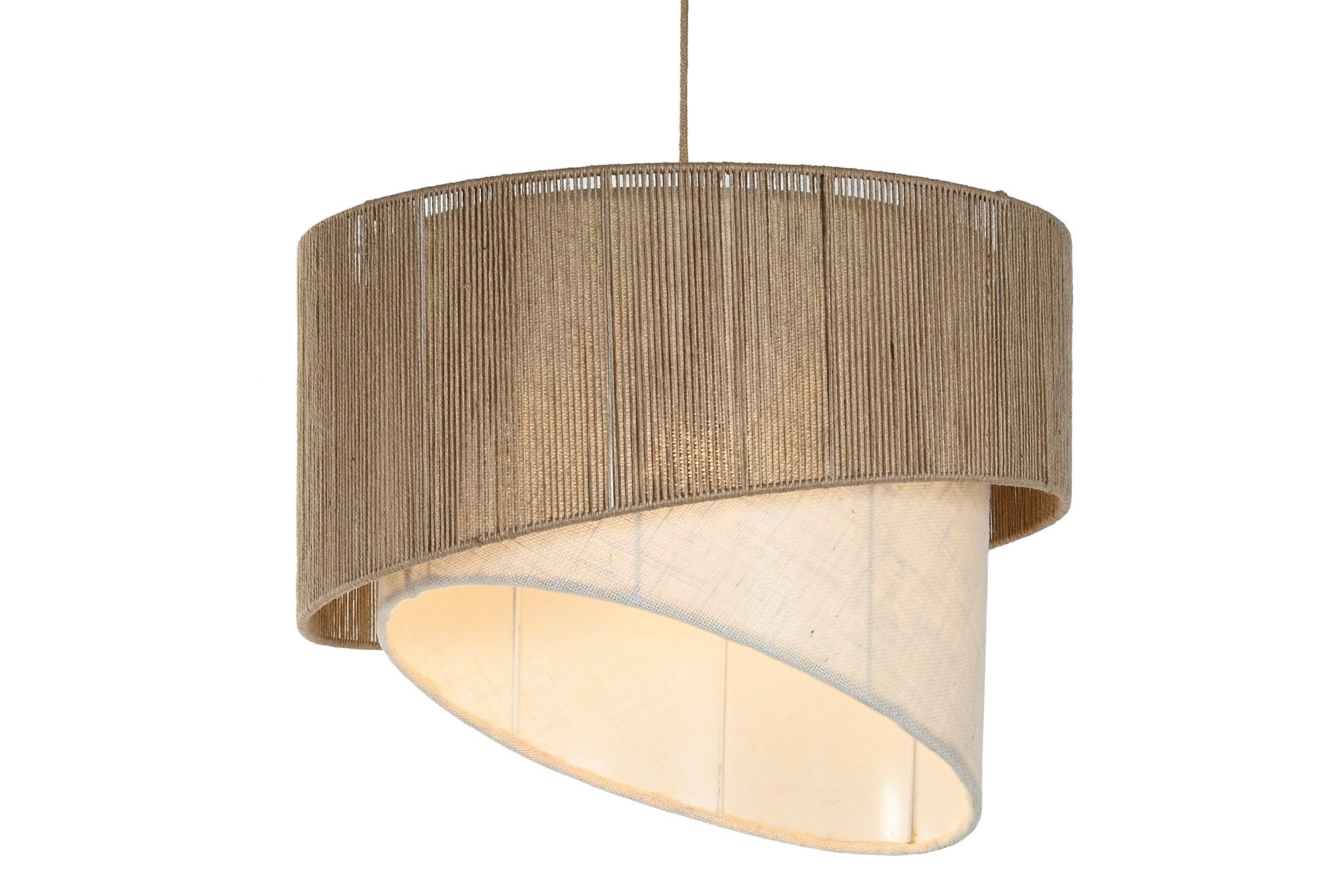 Lampara Techo Yute Metal 60X60X50 Marron