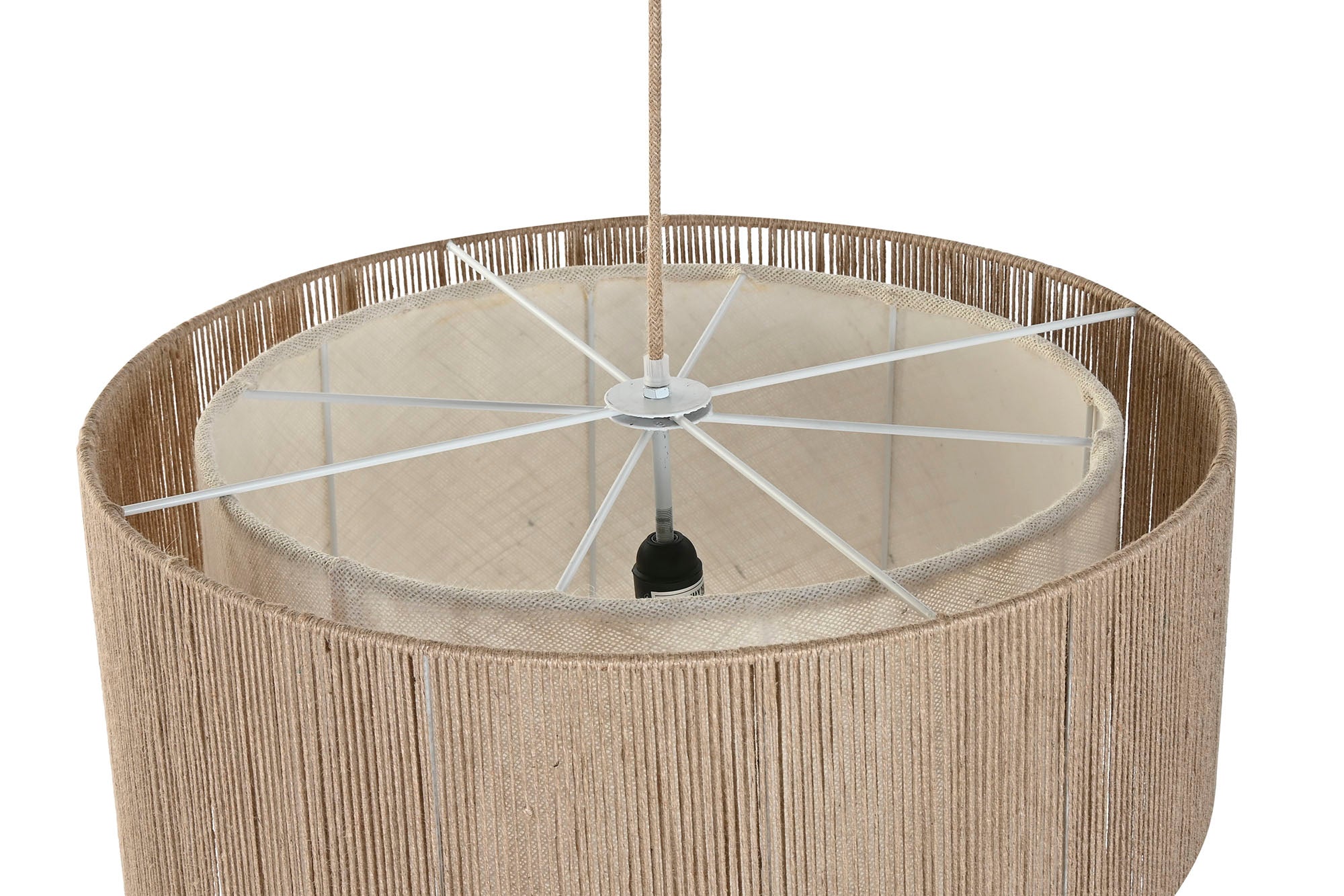 Lampara Techo Yute Metal 60X60X50 Marron