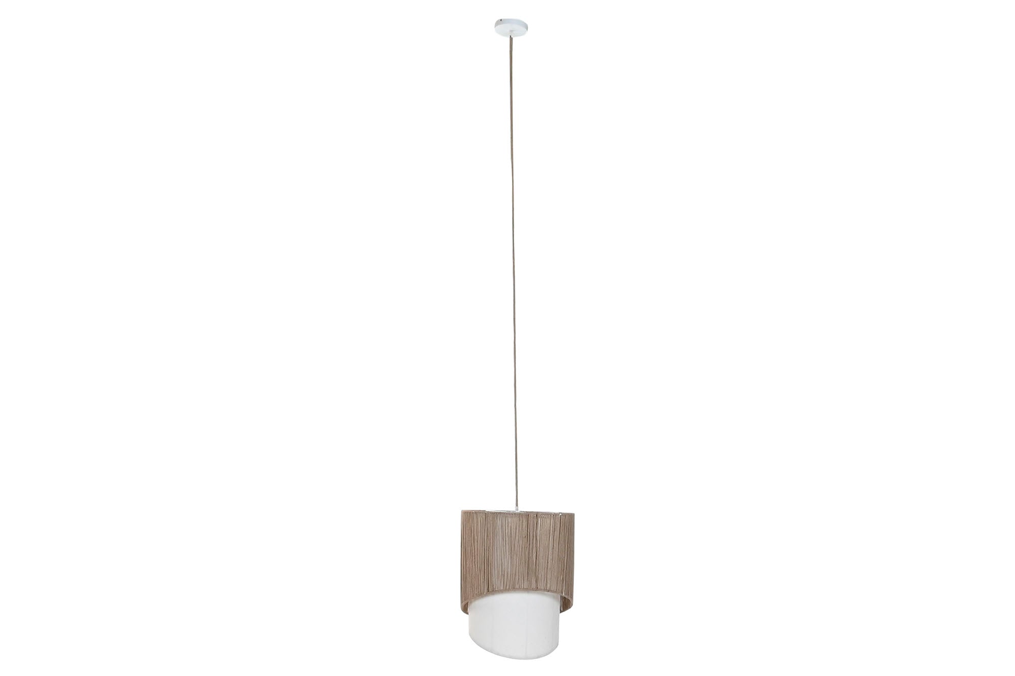 Lampara Techo Yute Metal 40X40X50 Natural Marron