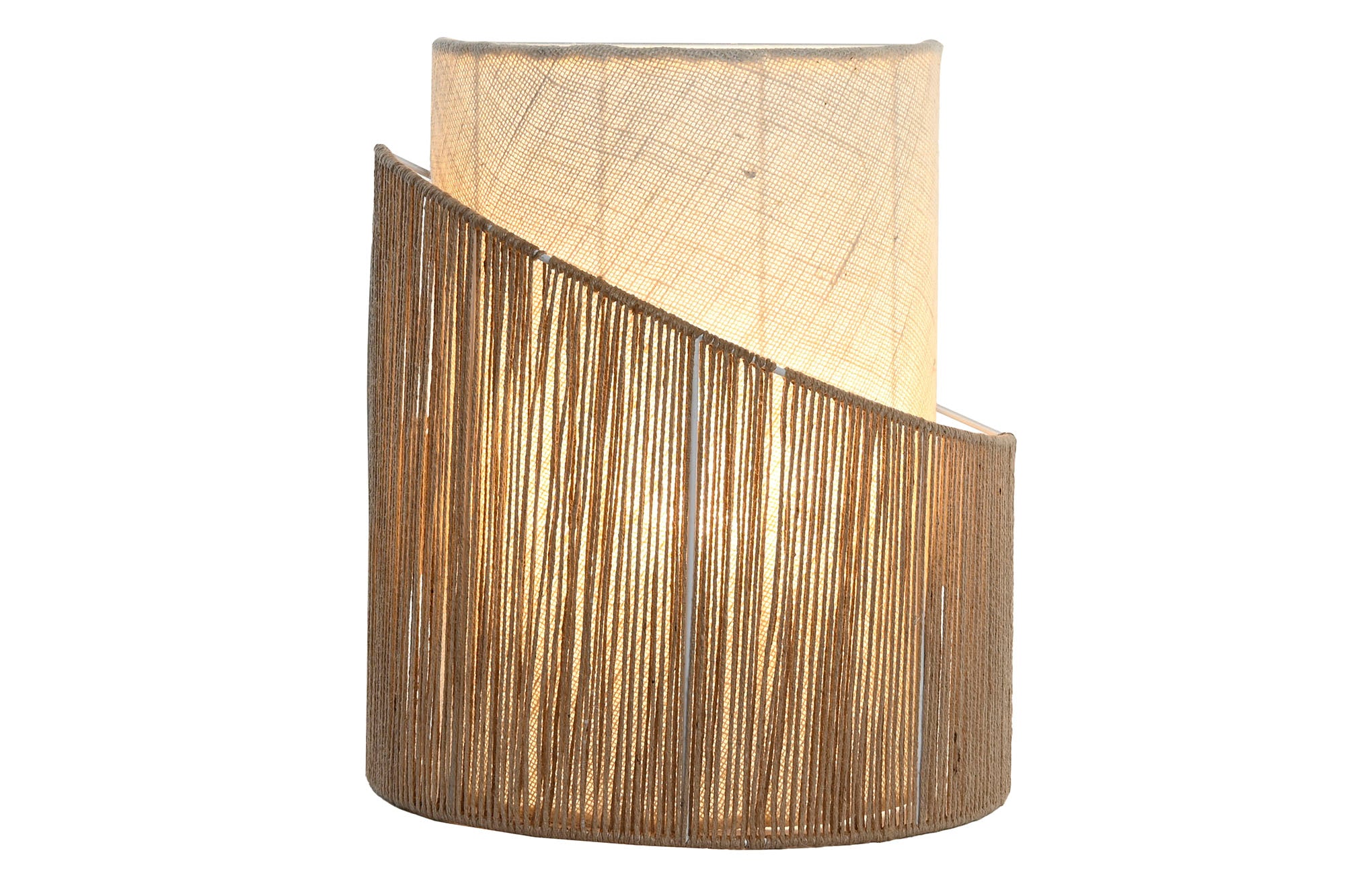 Lampara Aplique Yute Metal 34X17X40 Pared Natural