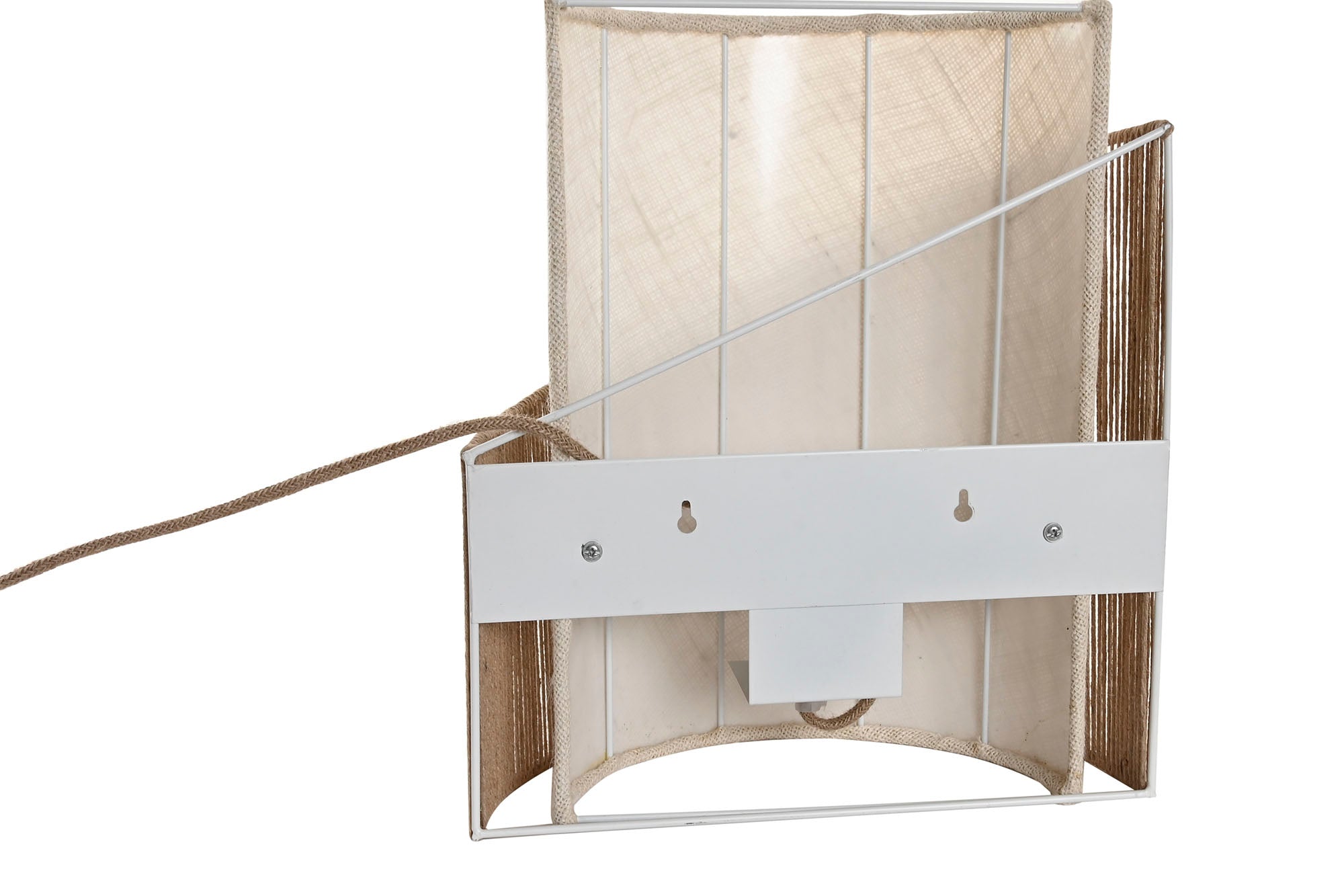 Lampara Aplique Yute Metal 34X17X40 Pared Natural