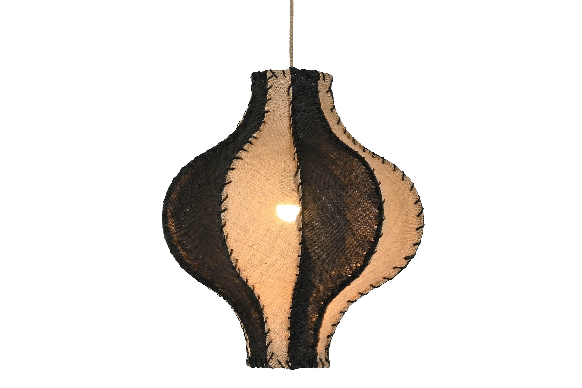 Lampara Techo Yute Hierro 50X50X54 Natural Bicolor