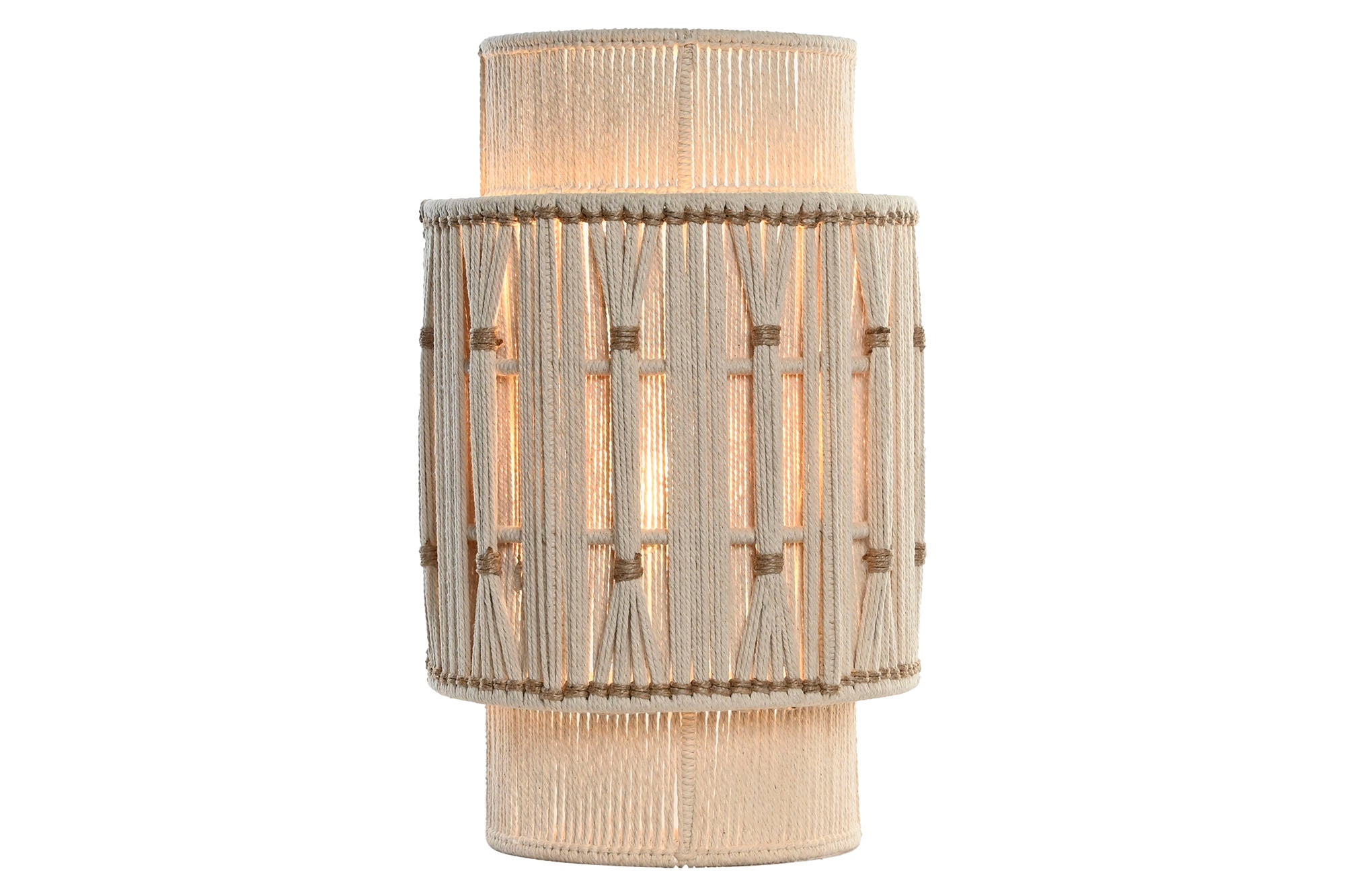 Lampara Aplique Algodon Yute 23X12X38 Pared Crudo