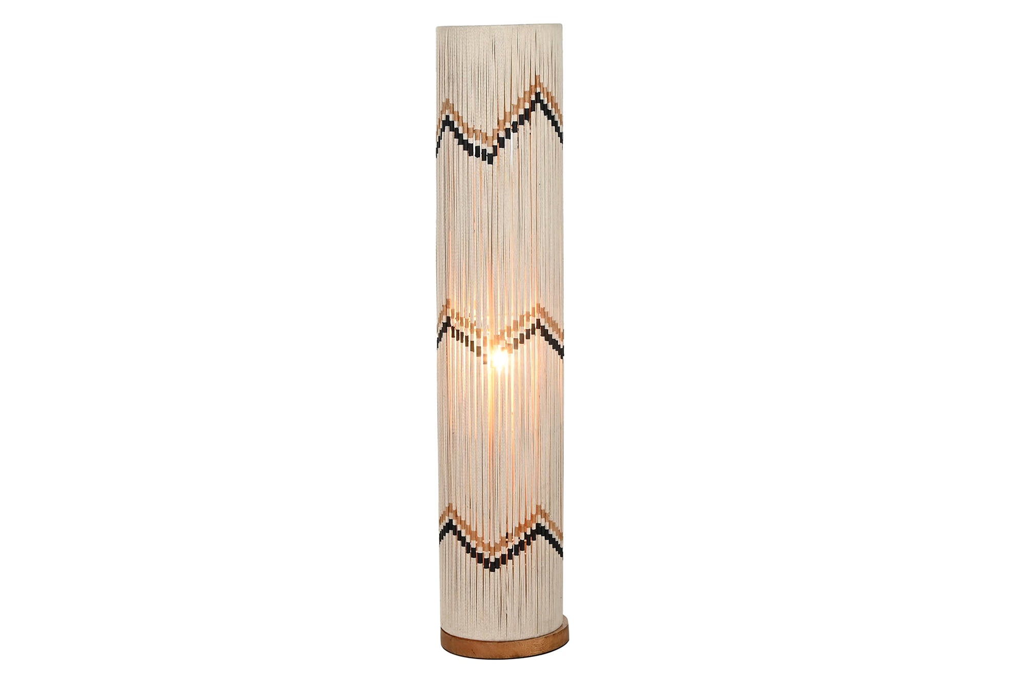 Lampara Pie Algodon Rafia 25X25X125 Trenzado