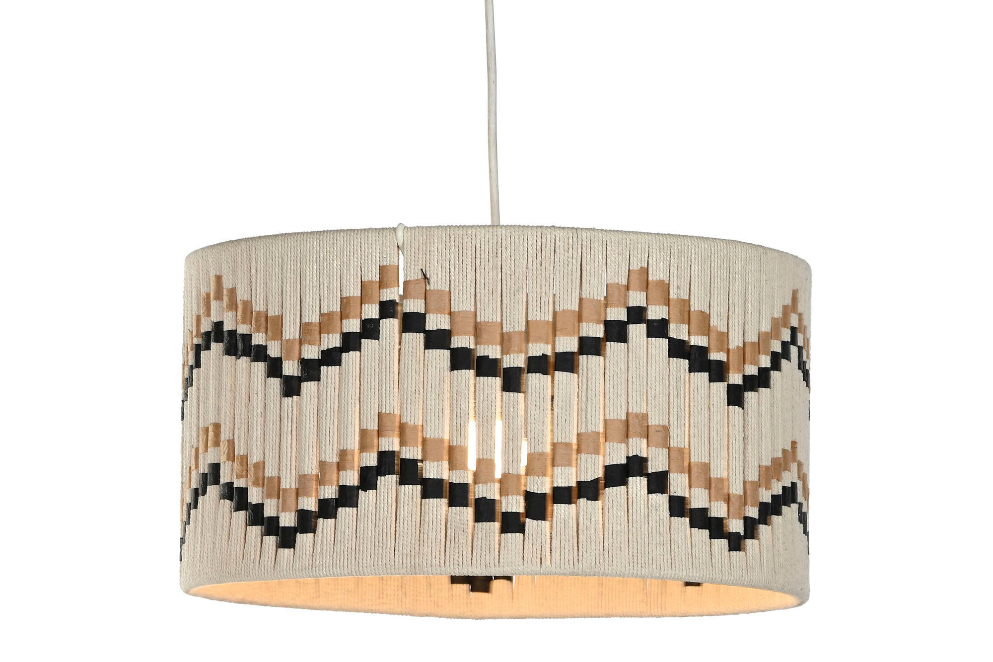Lampara Techo Algodon Rafia 39X39X21 Trenzado