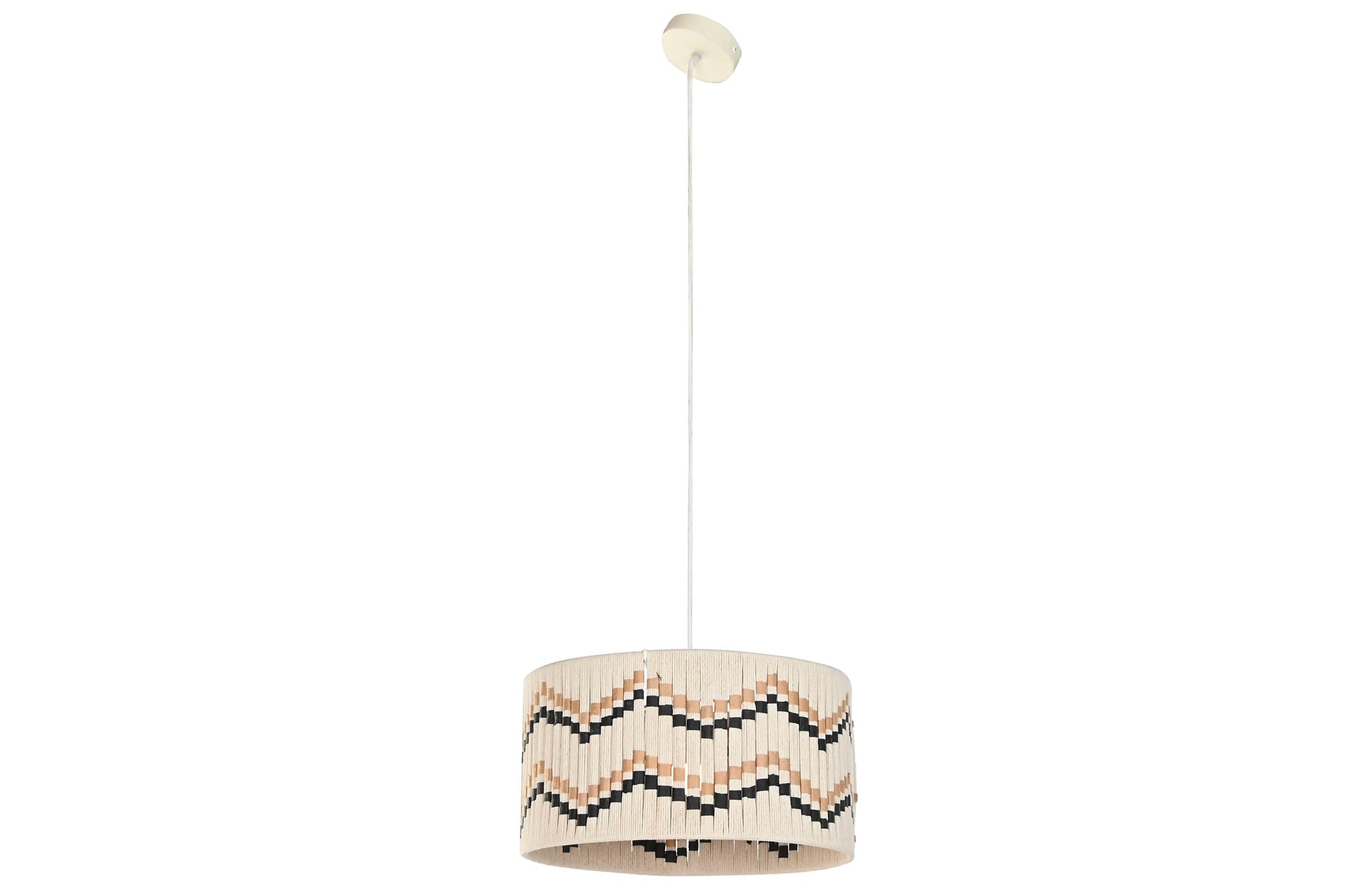 Lampara Techo Algodon Rafia 39X39X21 Trenzado