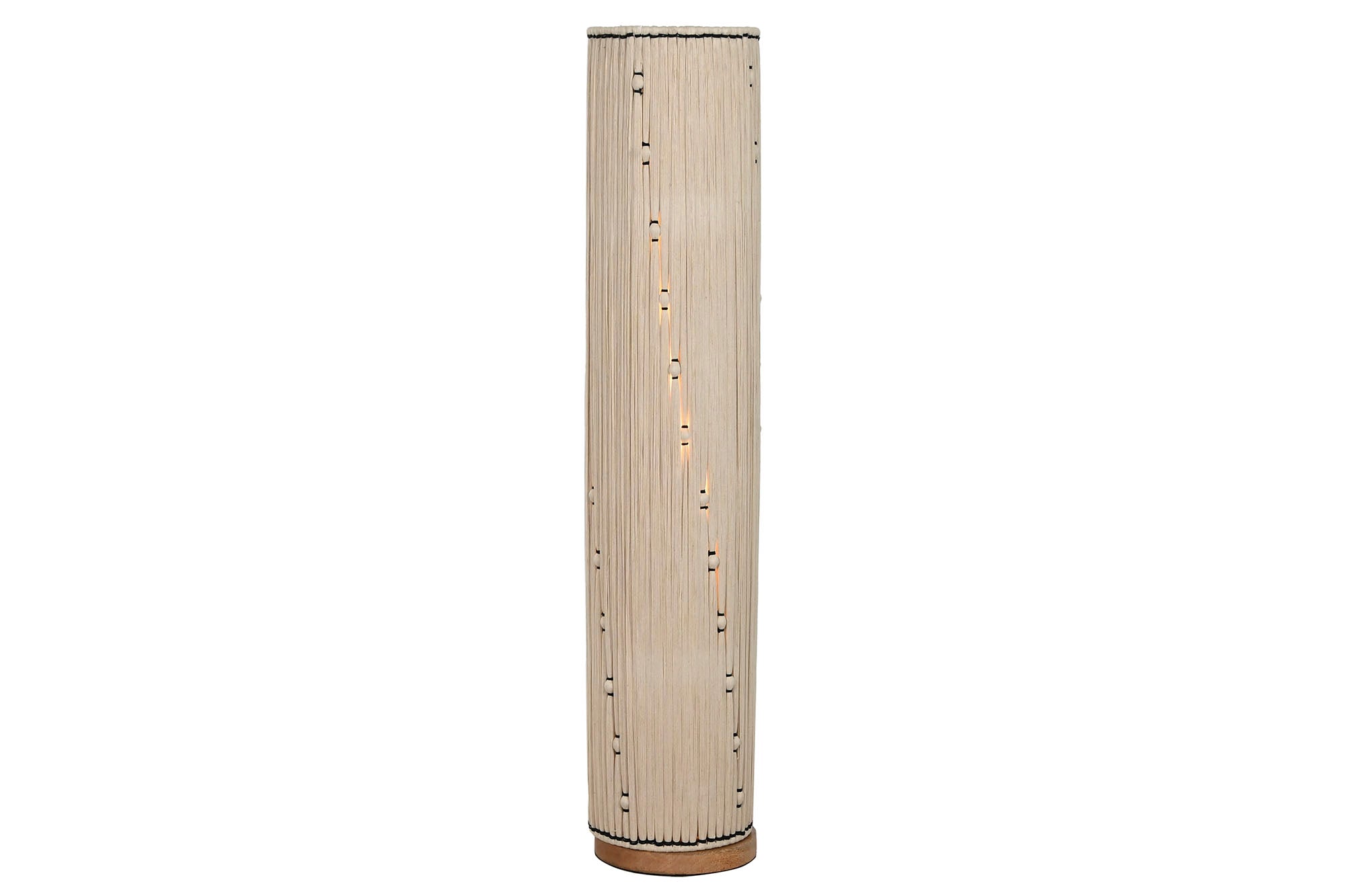 Lampara Pie Algodon Rafia 25X25X125 Nudo Natural