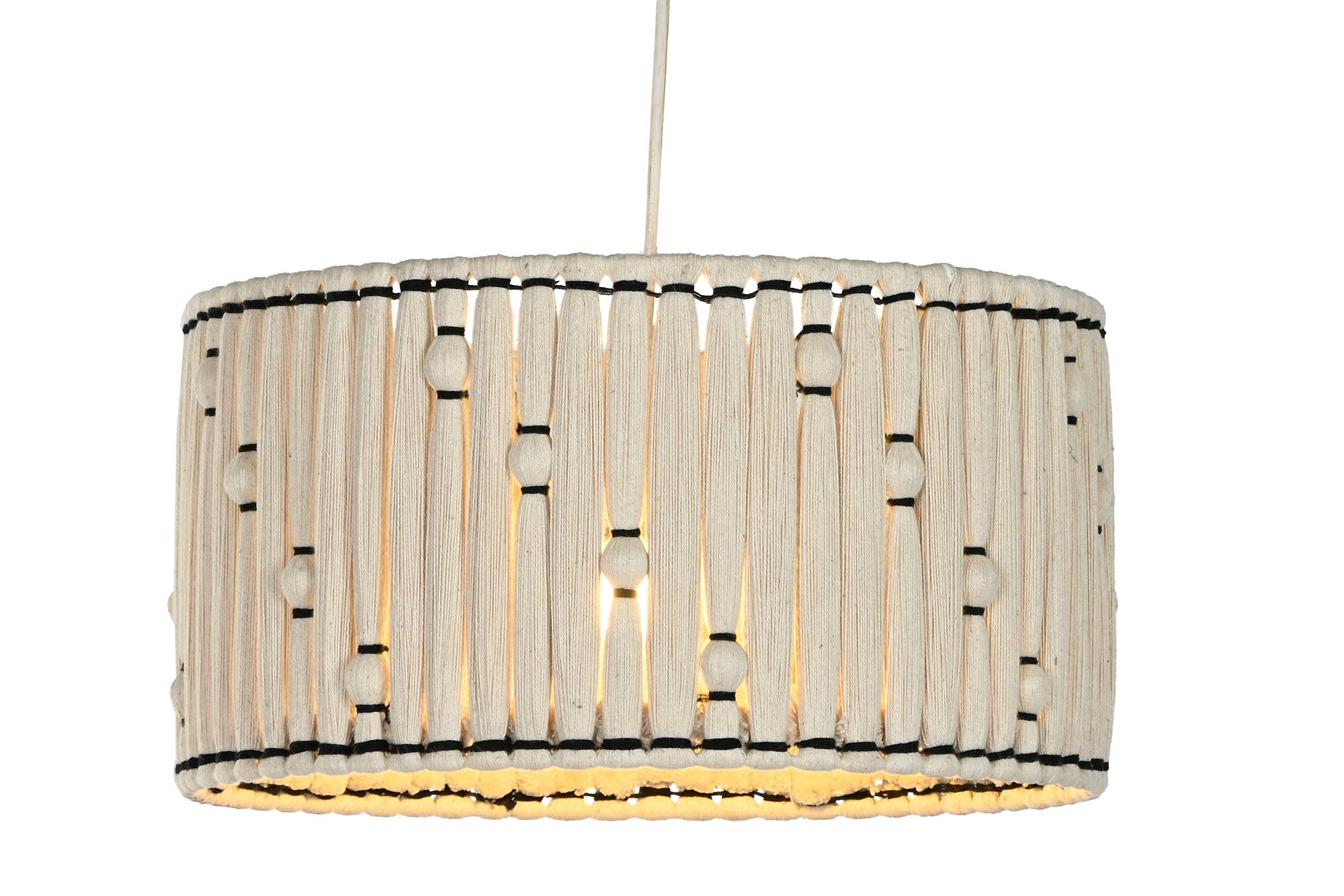 Lampara Techo Algodon Yute 39X39X21 Nudo Natural