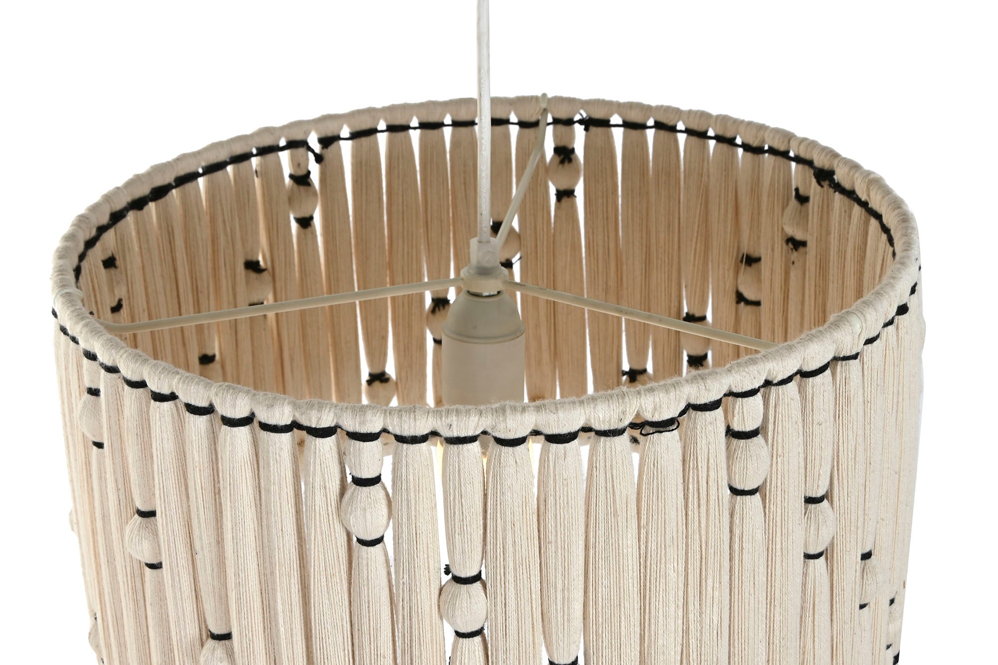 Lampara Techo Algodon Yute 39X39X21 Nudo Natural